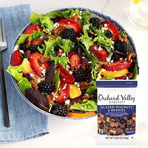 Orchard Valley Harvest Salad Toppers Glazed Walnuts And Berries, 0.85 Ounce Bags (Pack Of 15), Salad Toppings, Non-Gmo, No Artificial Ingredients