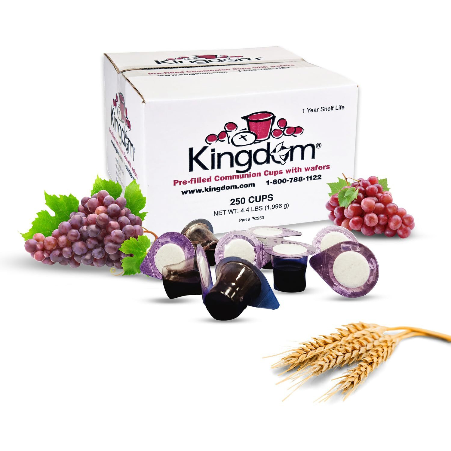 Kingdom Prefilled Communion Cup With Wafers(250Ct Red Juice) Sealed In A Single-Serving Container With One-Year Shelf Life, Perfect For Holy Eucharist Celebration In Hospitals, Summer Camps, And More