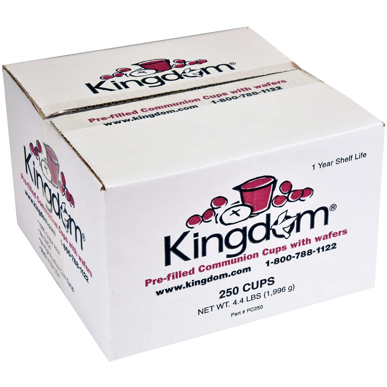 Kingdom Prefilled Communion Cup With Wafers(250Ct Red Juice) Sealed In A Single-Serving Container With One-Year Shelf Life, Perfect For Holy Eucharist Celebration In Hospitals, Summer Camps, And More