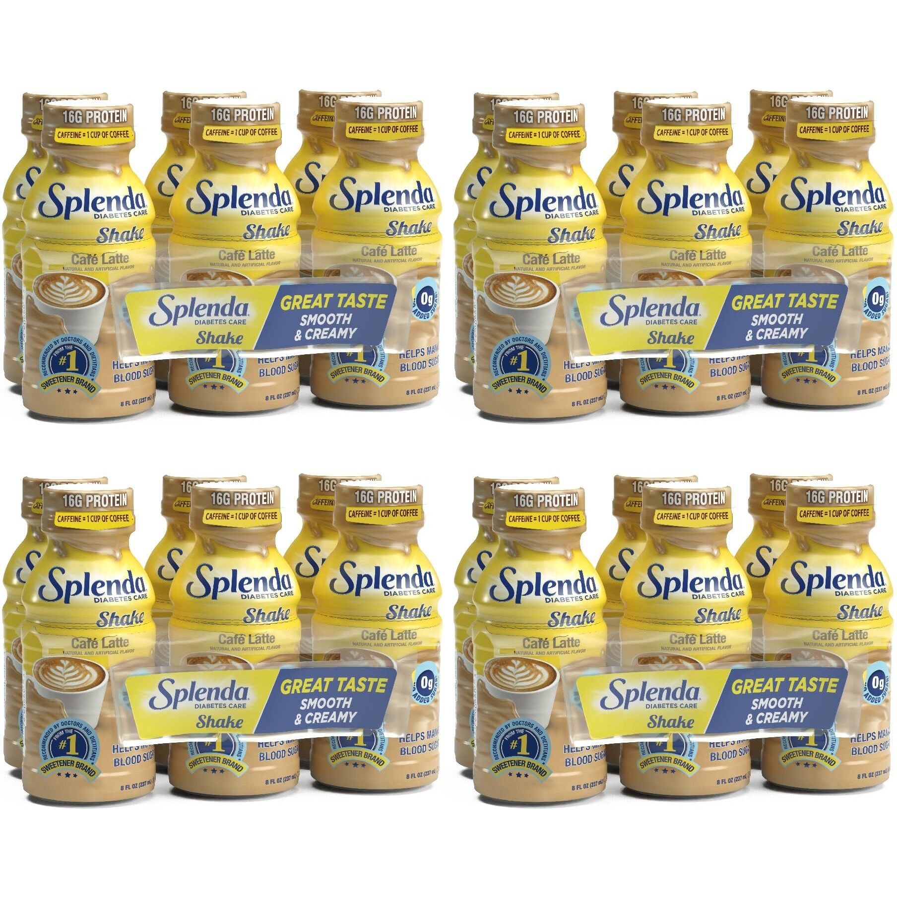 Splenda Diabetes Care Shakes - Meal Replacement Shake, Caf   Latte, 8 Fl Oz (Pack Of 24)