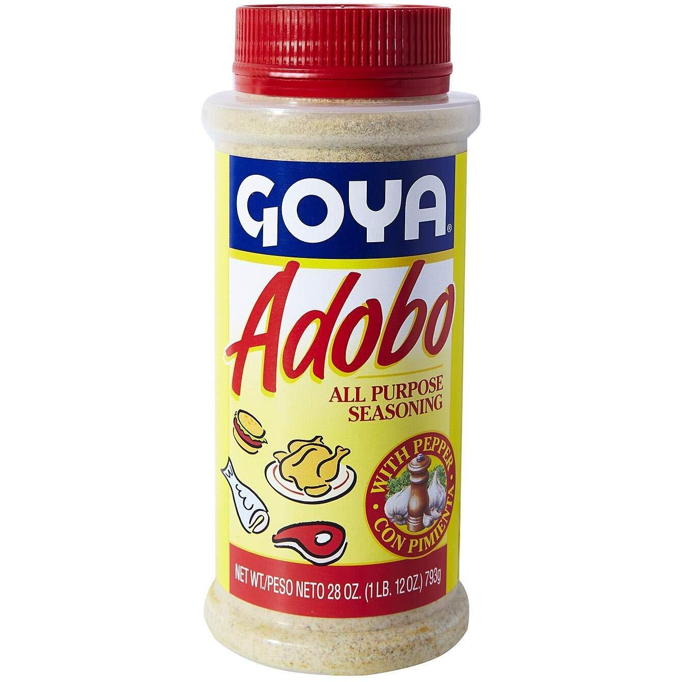 Goya Adobo All Purpose Seasoning With Pepper Extra Large 28 Oz Shakeable Canister