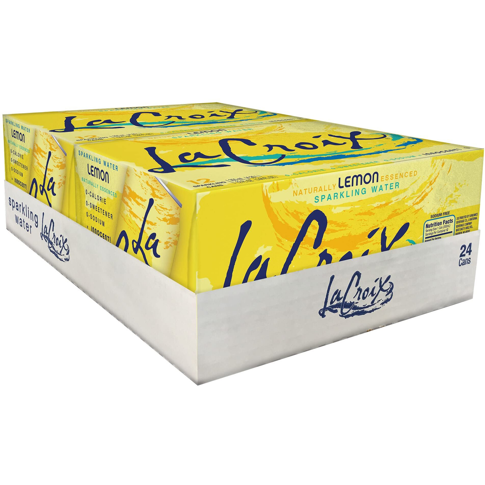 Lacroix 21239 Sparkling Water, Lemon, 12 Oz Can, 24/Carton