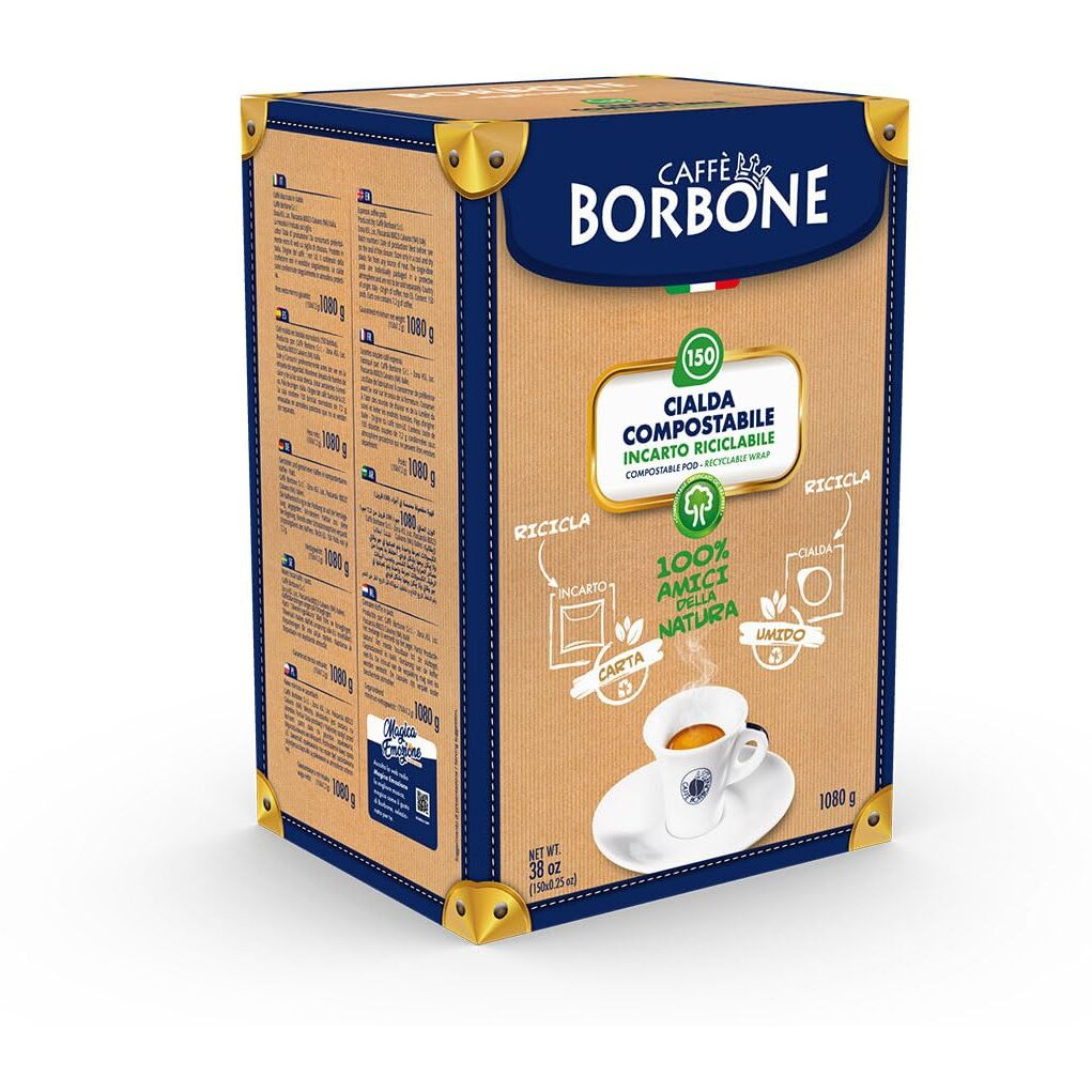 Caffe Borbone Espresso Paper Pods, Gold Blend, Sweet And Refined, Medium Roast Ese Pods, Authentic Italian Espresso- 150 Count