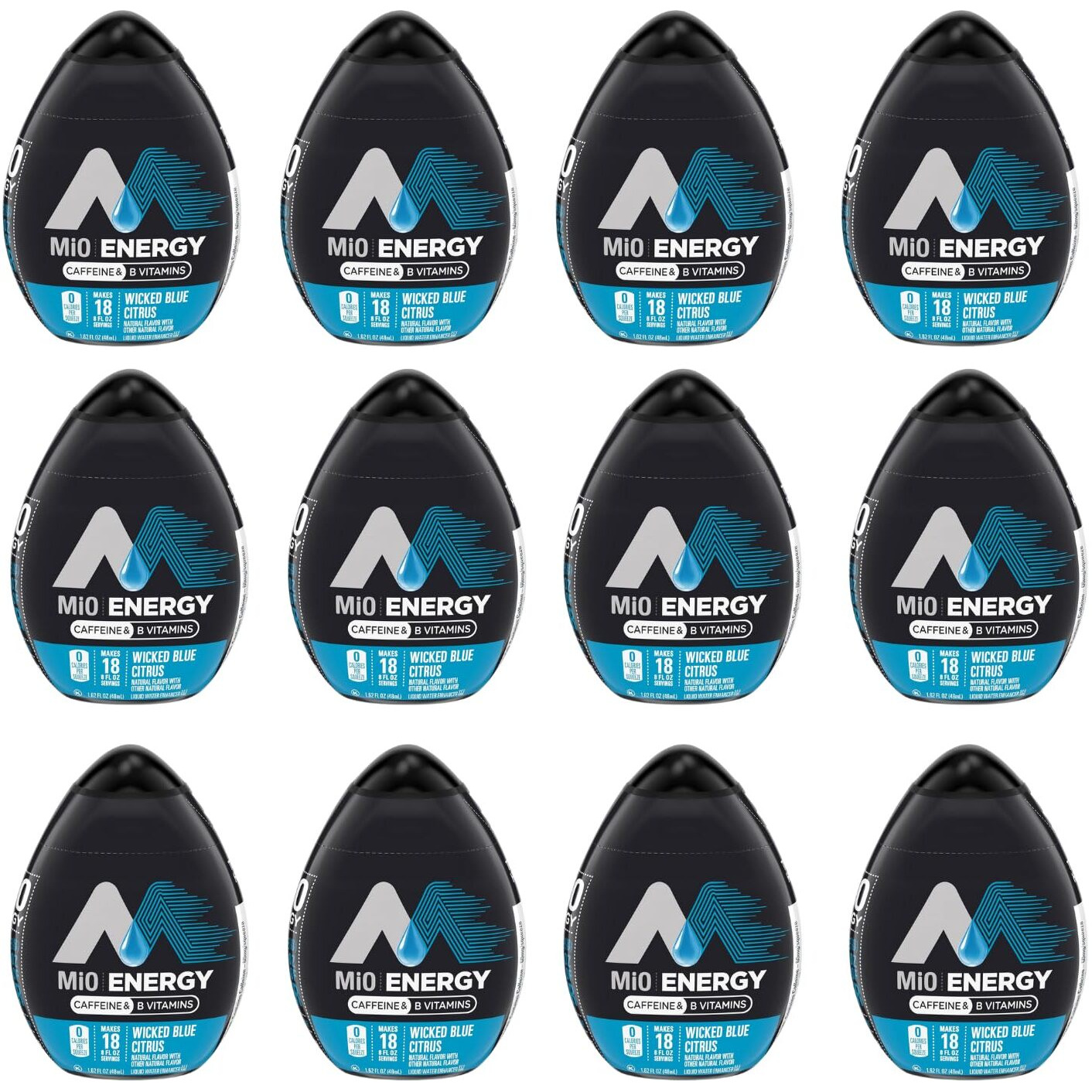 Mio Energy Liquid Water Enhancer, Wicked Blue Citrus, 1.62 Oz, 12-Pack