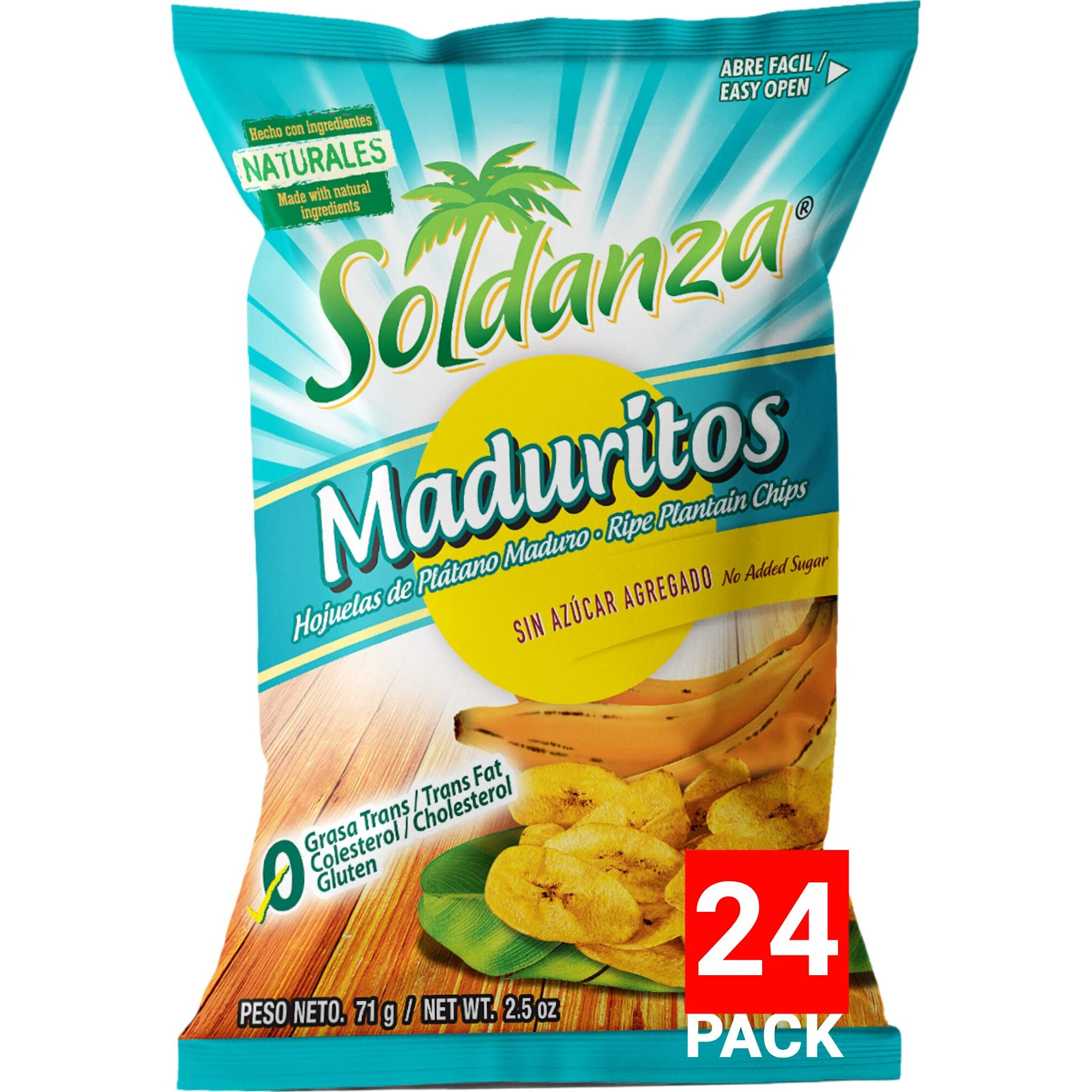 Soldanza Maduritos Plantain Chips, Ripe, 2.5 Ounce (Pack Of 24)