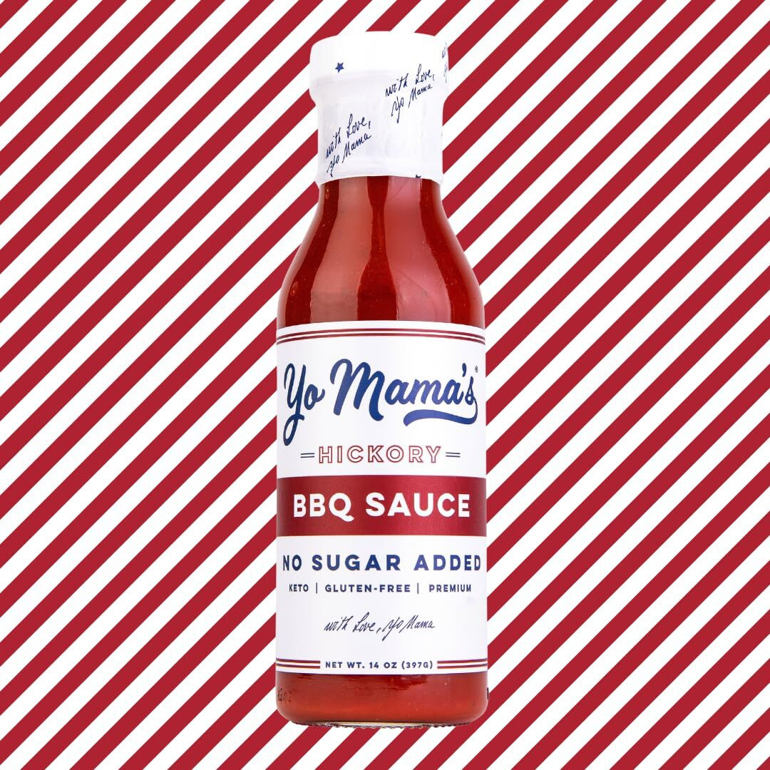Yo Mama's Foods Keto Hickory Bbq Sauce - (Pack Of 3) - Vegan, No Sugar Added, Low Carb, Low Sodium, Gluten Free, Paleo, And Made With Whole Non-Gmo Tomatoes