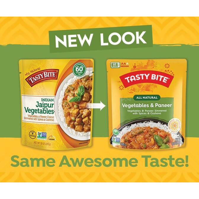 Tasty Bite Jaipur Vegetables, 10 Ounce, Pack Of 6, Ready To Eat, Microwavable Entr  E With Cashews & Raisins, Vegetarian