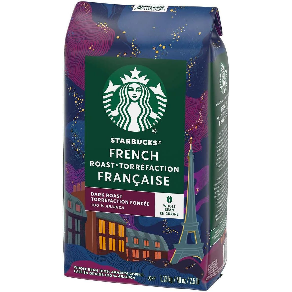 Starbucks Whole Bean Coffee, Dark Roast Coffee, French Roast, 100% Arabica, 1 Bag (40 Oz)