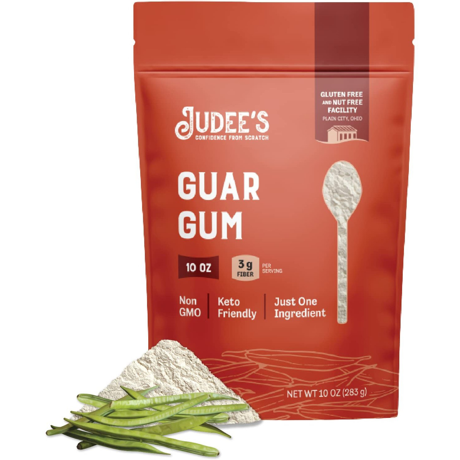 Judees Guar Gum Powder - 10 Oz - Delicious And 100% Gluten- Free And Keto-Friendly - Supports Digestive Health - Derived From Guar Beans - Low Carb Thickener (3 Grams Per Serving)