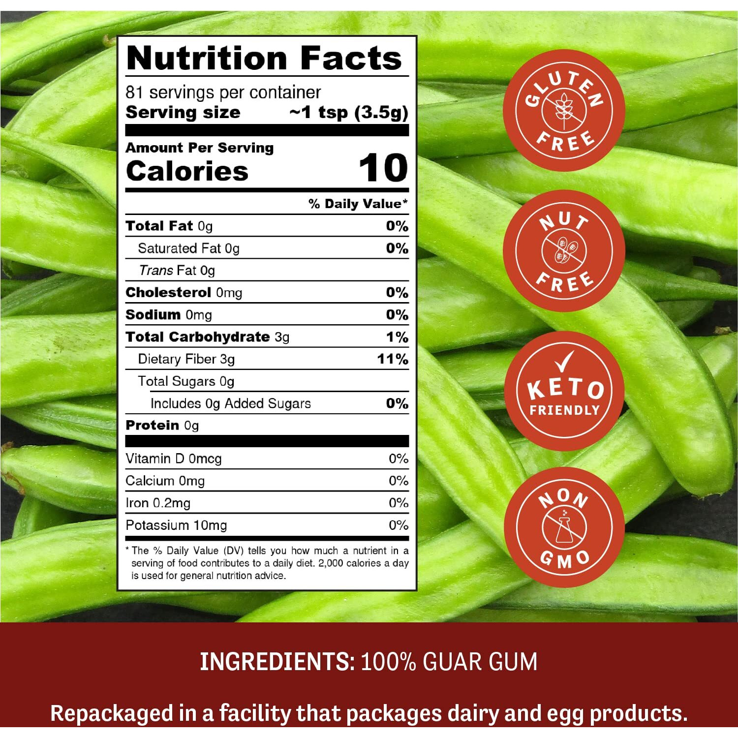 Judees Guar Gum Powder - 10 Oz - Delicious And 100% Gluten- Free And Keto-Friendly - Supports Digestive Health - Derived From Guar Beans - Low Carb Thickener (3 Grams Per Serving)