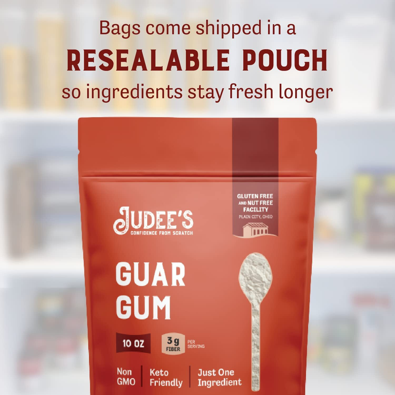 Judees Guar Gum Powder - 10 Oz - Delicious And 100% Gluten- Free And Keto-Friendly - Supports Digestive Health - Derived From Guar Beans - Low Carb Thickener (3 Grams Per Serving)