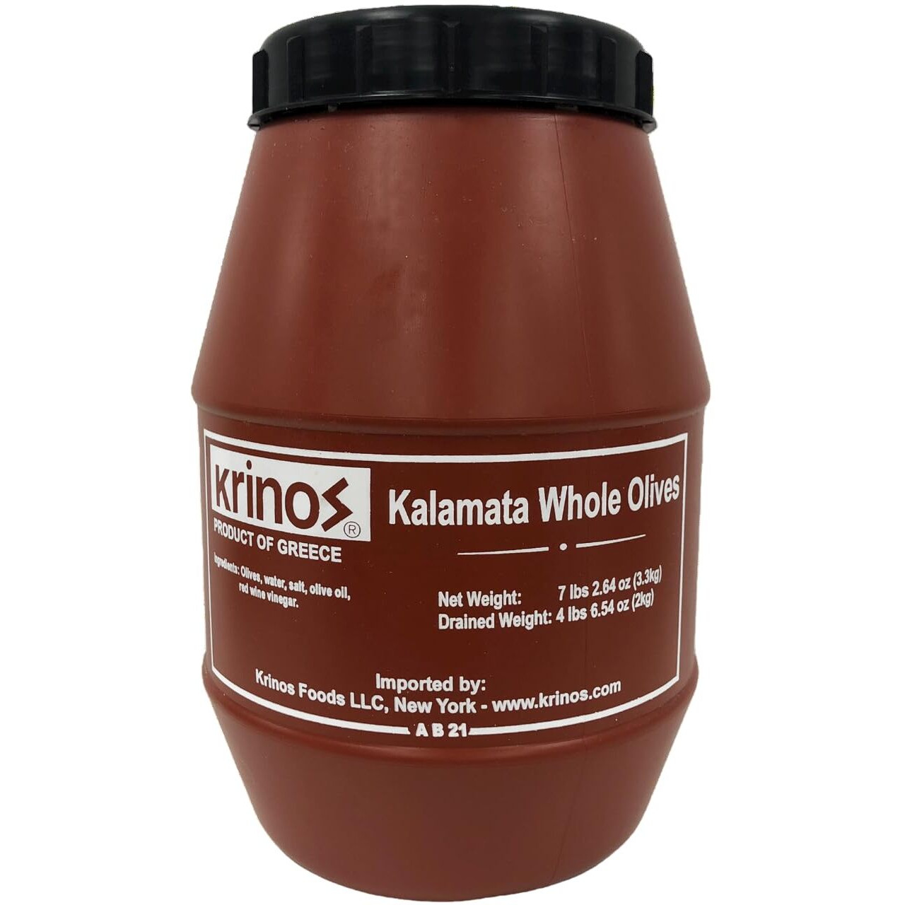 Krinos Whole Kalamata Jumbo Olives 4.4 Lb