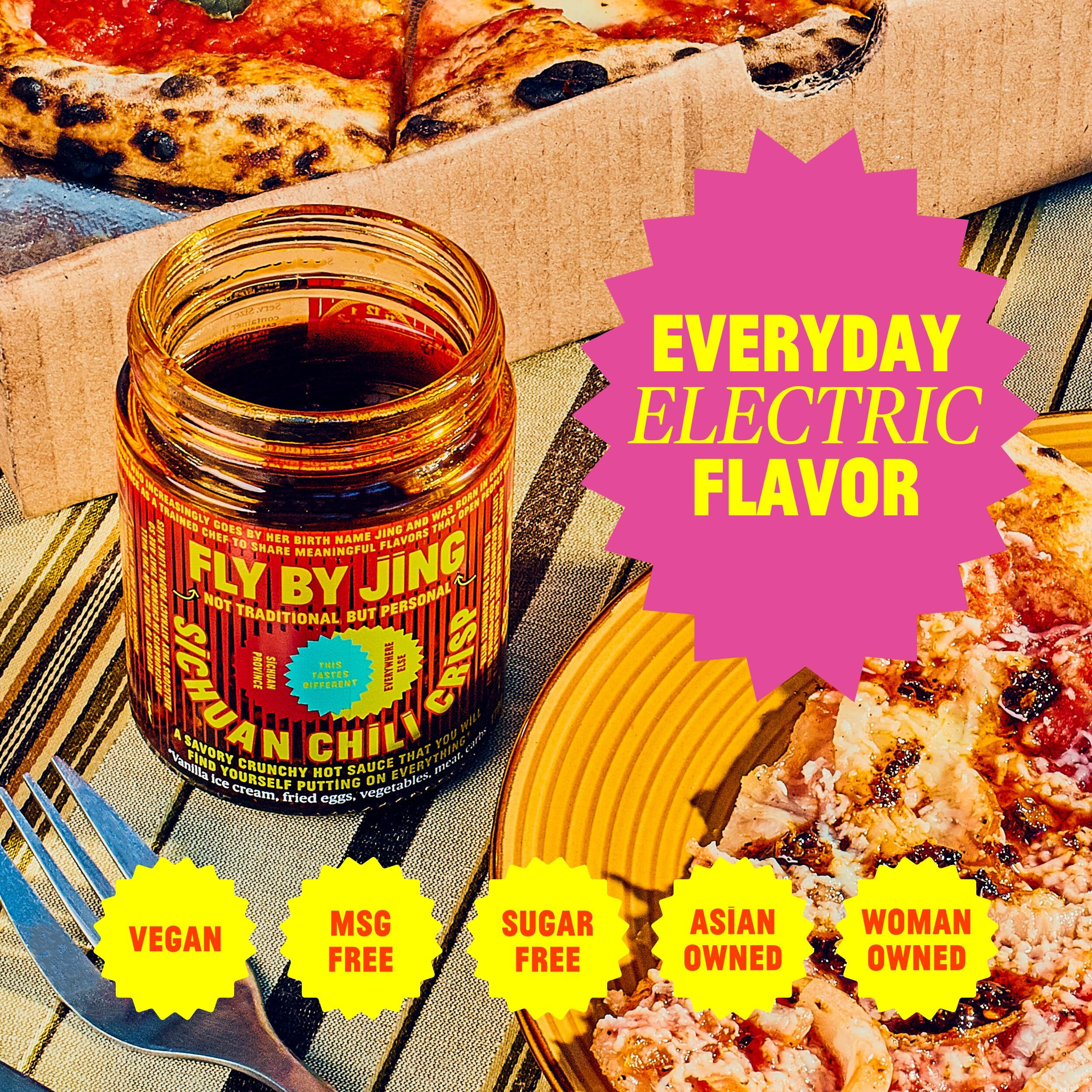 Flybyjing Spicy Crunchy Sauce Bundle Original & Extra Crunchy Chili Crisp - Premium All-Natural Vegan And Sugar Free - Crispy Tingly Savory Sichuan Hot Sauces, Good On Everything, 6Oz (Pack Of 2)