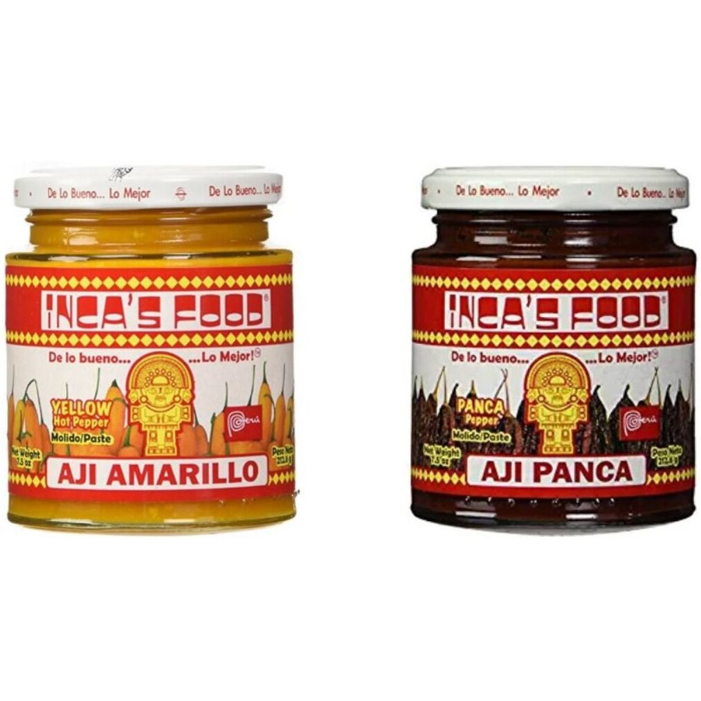 Inca's Food Mixed Sampler - Aji Amarillo, Aji Panca 7.5 Oz (2 Jars)