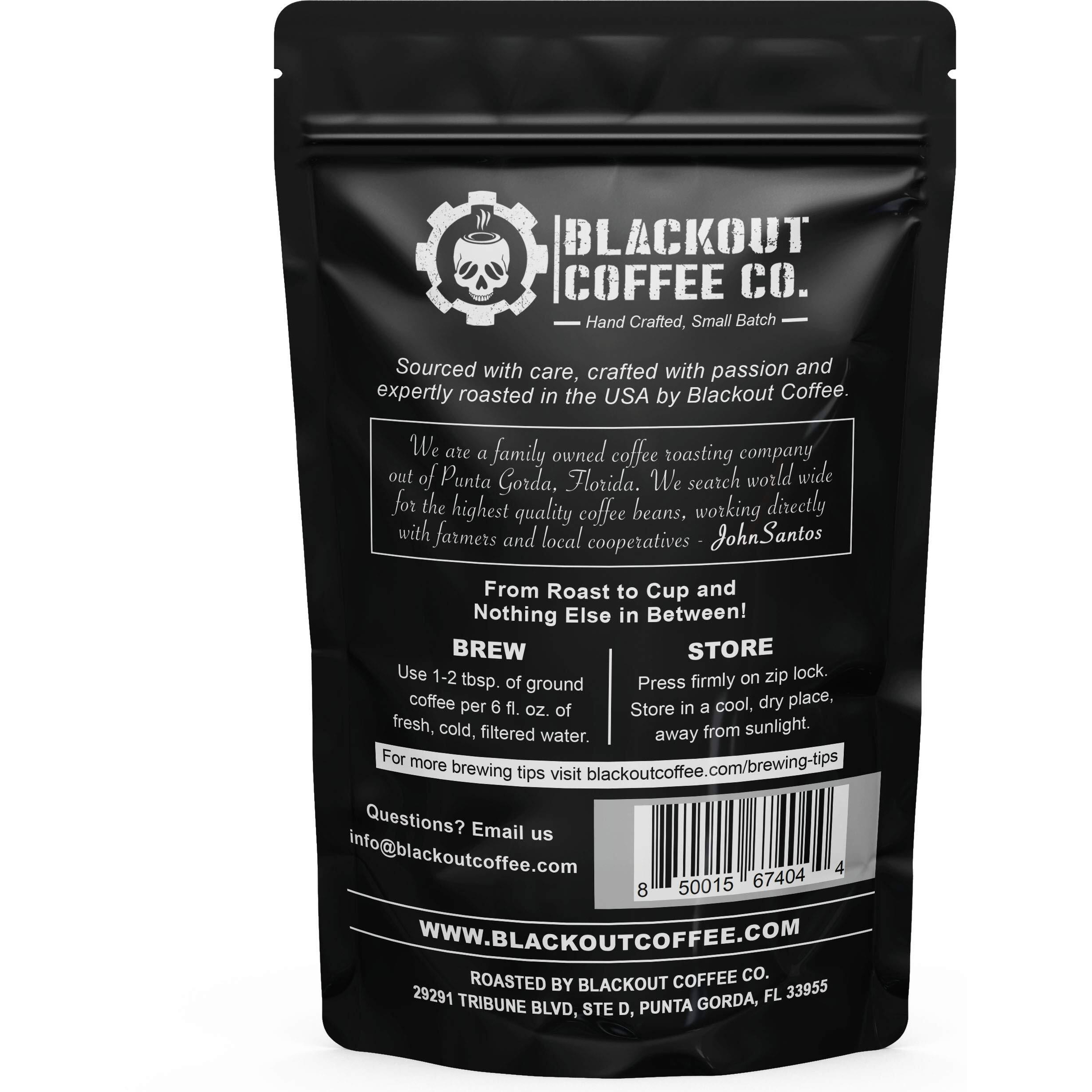 Blackout Coffee, Brewtal Awakening Dark Roast Coffee, High Caffeine, Bold, Rich, Aromatic, Strong & Flavored Coffee Beans, Fresh Roasted In The Usa - 12 Oz Bag (Ground Coffee)
