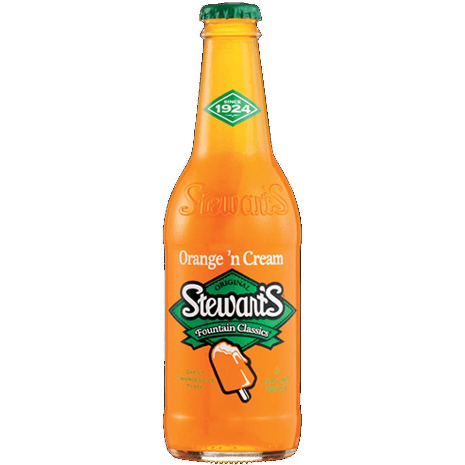 Stewart's Orange & Cream Soda, 12 Fl Oz (24 Glass Bottles)