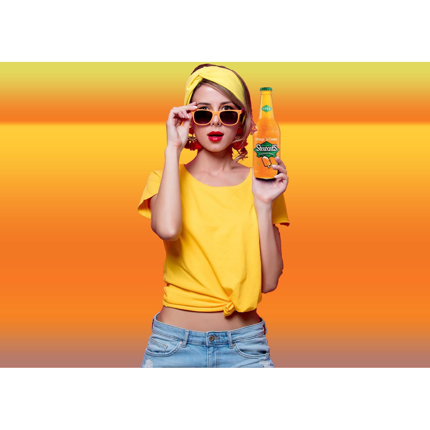 Stewart's Orange & Cream Soda, 12 Fl Oz (24 Glass Bottles)