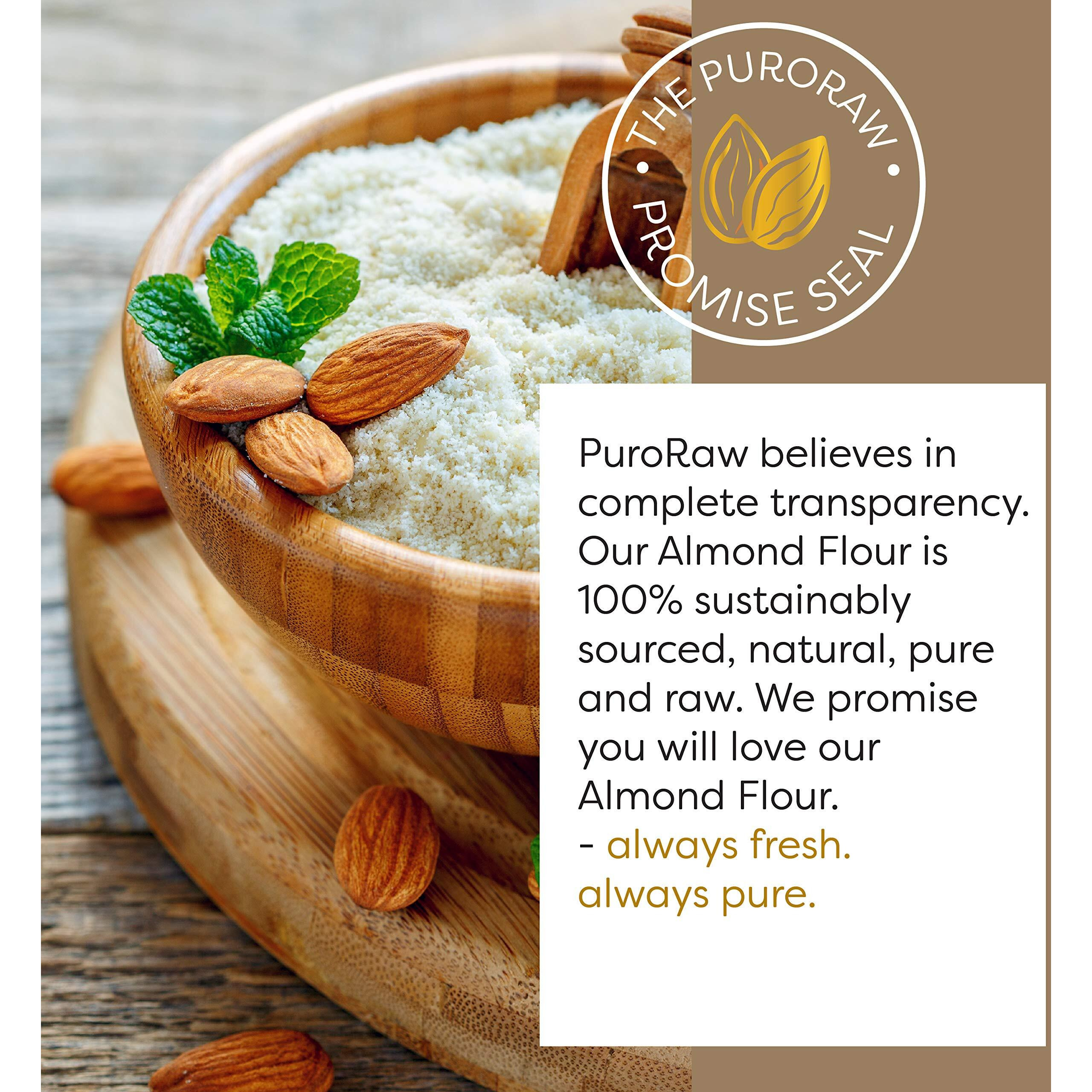 Almond Flour, 2Lb, Blanched Almond Flour For Baking, Fine Almond Flour Keto, Almond Powder, Keto Flour, Almond Meal, Gluten Free Flour, Non-Gmo, Batch Tested, 2 Pounds, By Puroraw.