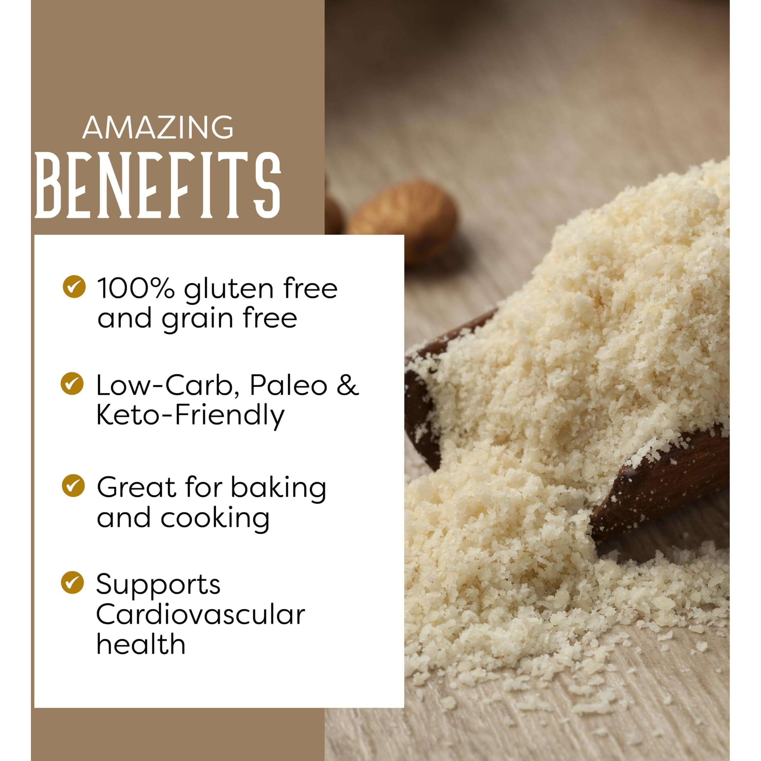 Almond Flour, 2Lb, Blanched Almond Flour For Baking, Fine Almond Flour Keto, Almond Powder, Keto Flour, Almond Meal, Gluten Free Flour, Non-Gmo, Batch Tested, 2 Pounds, By Puroraw.