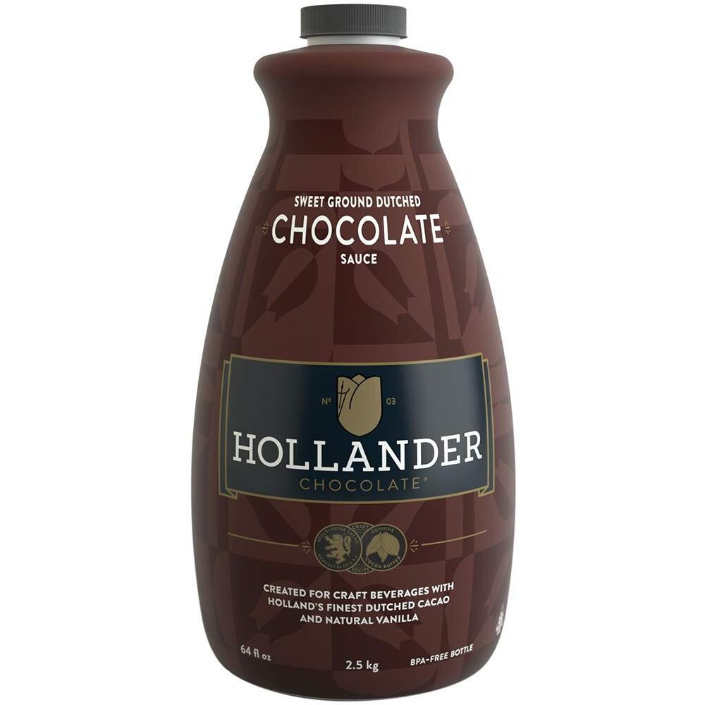 Dutched Chocolate Caf   Sauce By Hollander Chocolate Co. | 64 Fl Oz | No Pump Included