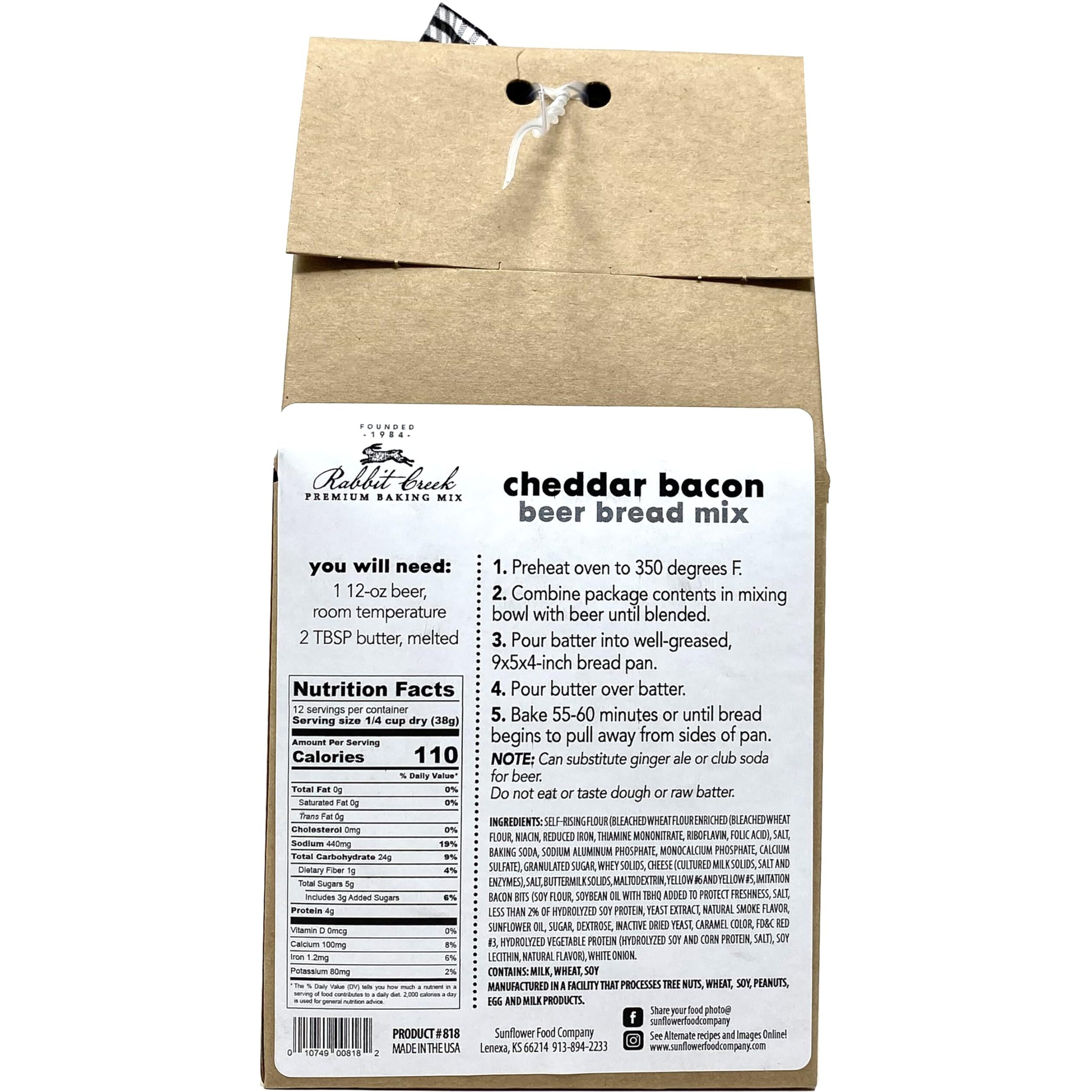Rabbit Creek Beer Bread Mix Variety Pack Of 3 - Cheesy Jalapeno, Cheddar Bacon & Cheesy Garlic Beer Bread Mix