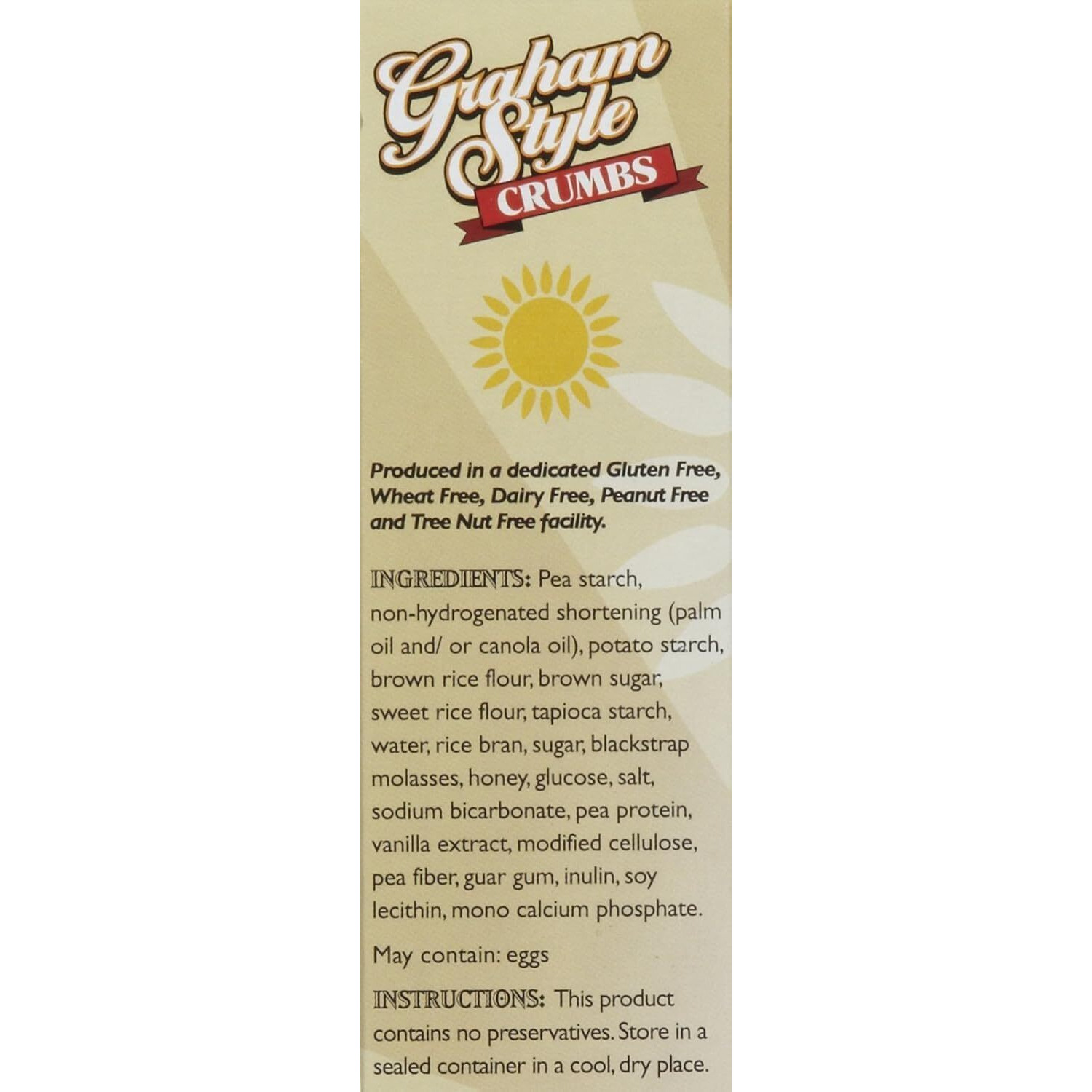 Kinnikinnick - Graham Style Crumbs - Gluten Free, Allergy Friendly Vegan Graham Cracker Crumbs - 10.5 Oz. Boxes - 6 Pack