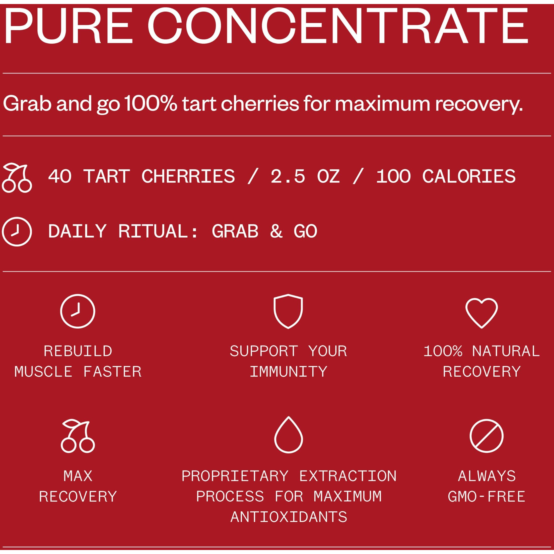 Cheribundi 100% Tart Cherry Juice Pure Concentrate - 100 Calories, 0 Sugar, 0 Preservatives, Non-Gmo, (Pack Of 6)