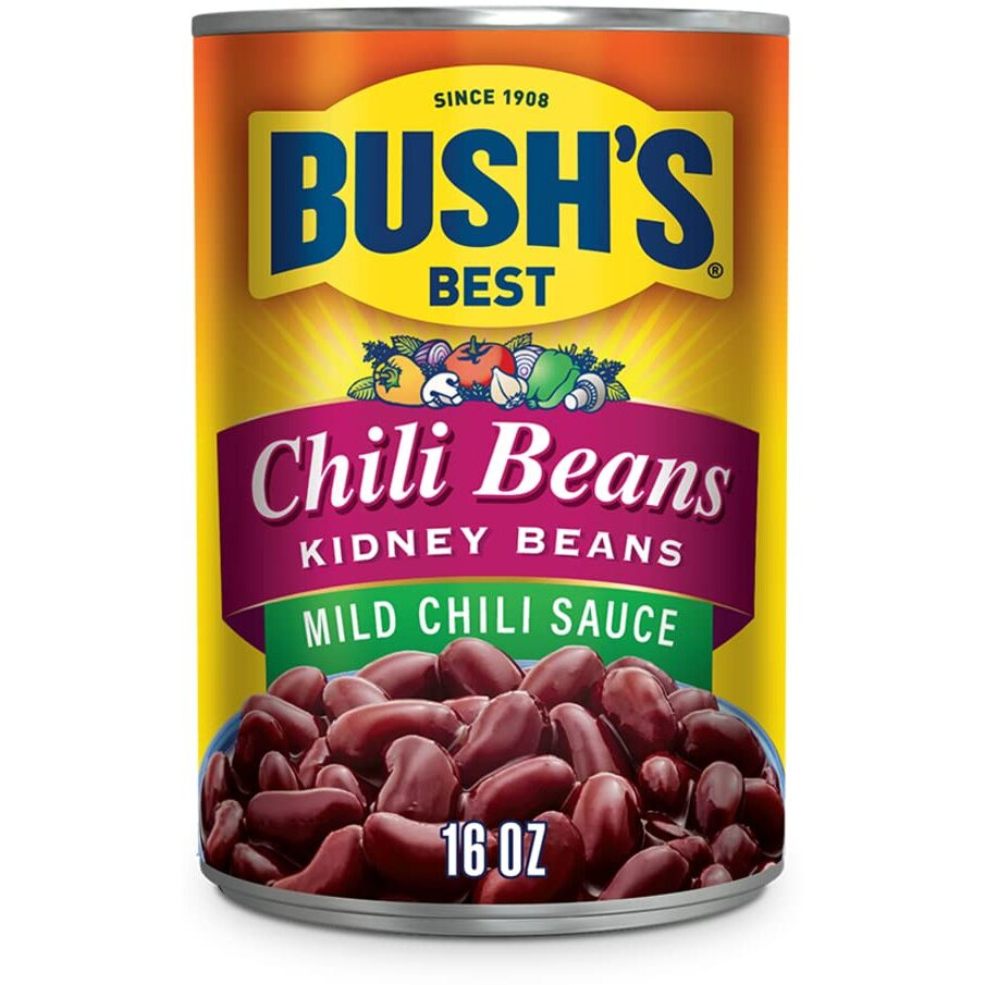 Bush's Best 16 Oz Canned Kidney Chili Bean/Mild, Source Of Plant Based Protein And Fiber, Low Fat, Gluten Free, (Pack Of 12)