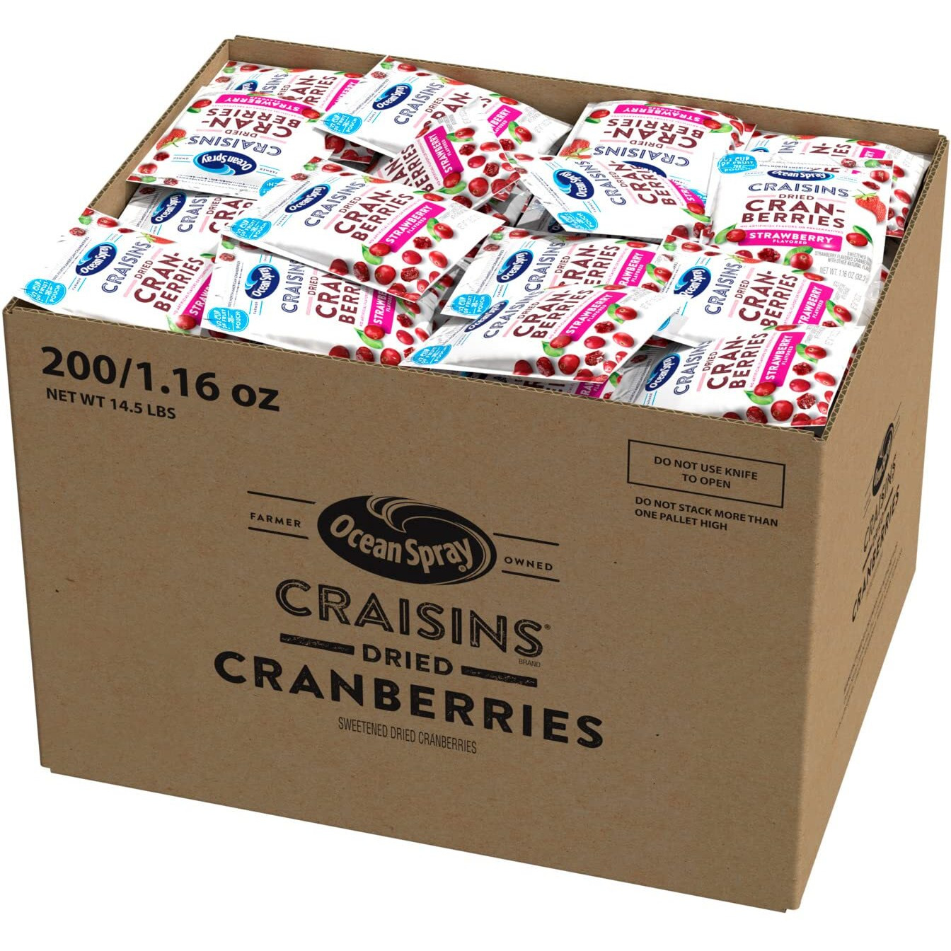 Ocean Spray Craisins Dried Cranberries, Strawberry, 1.16 Ounce (Pack Of 200)