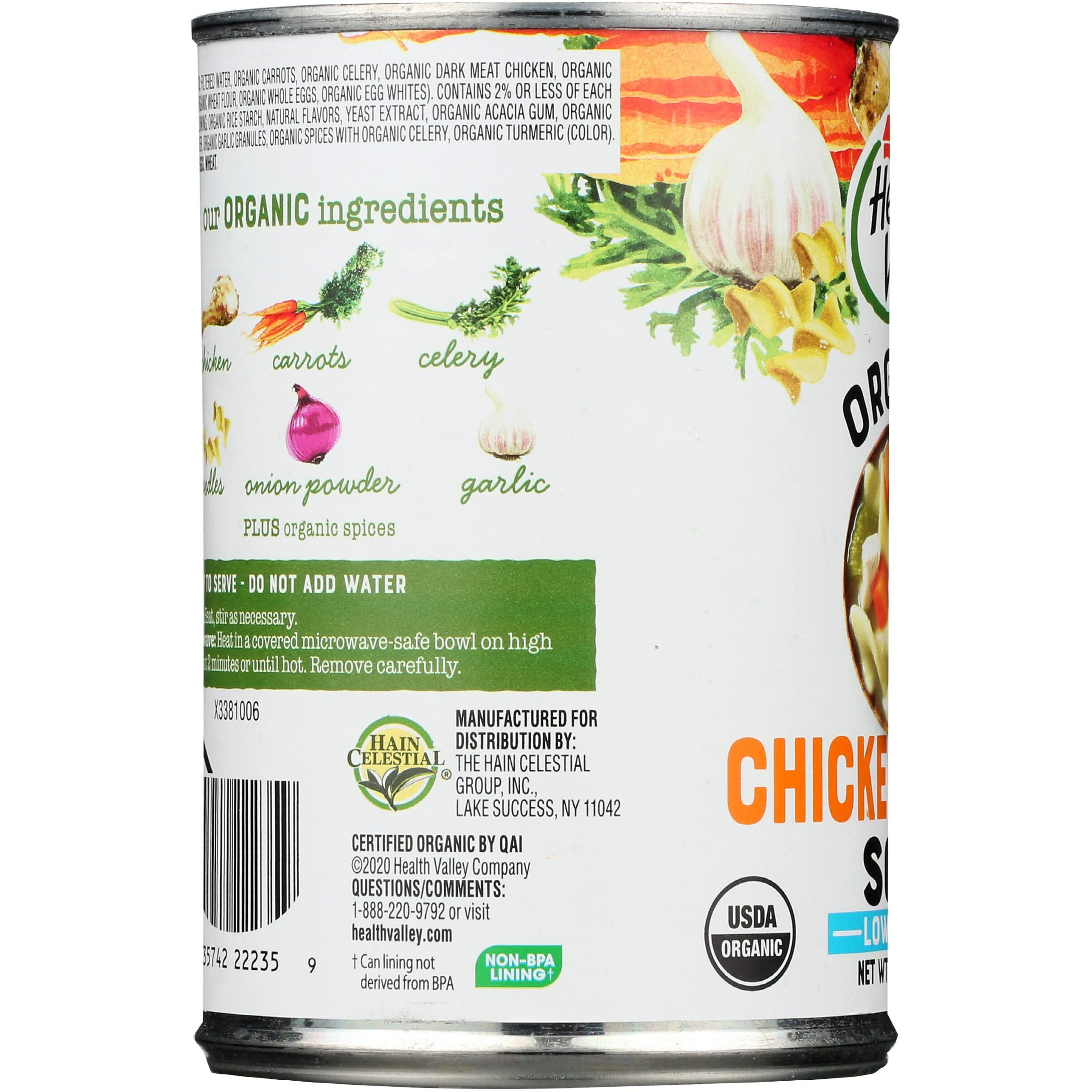 Health Valley Organic Chicken Noodle Soup, No Salt, 14.5 Oz