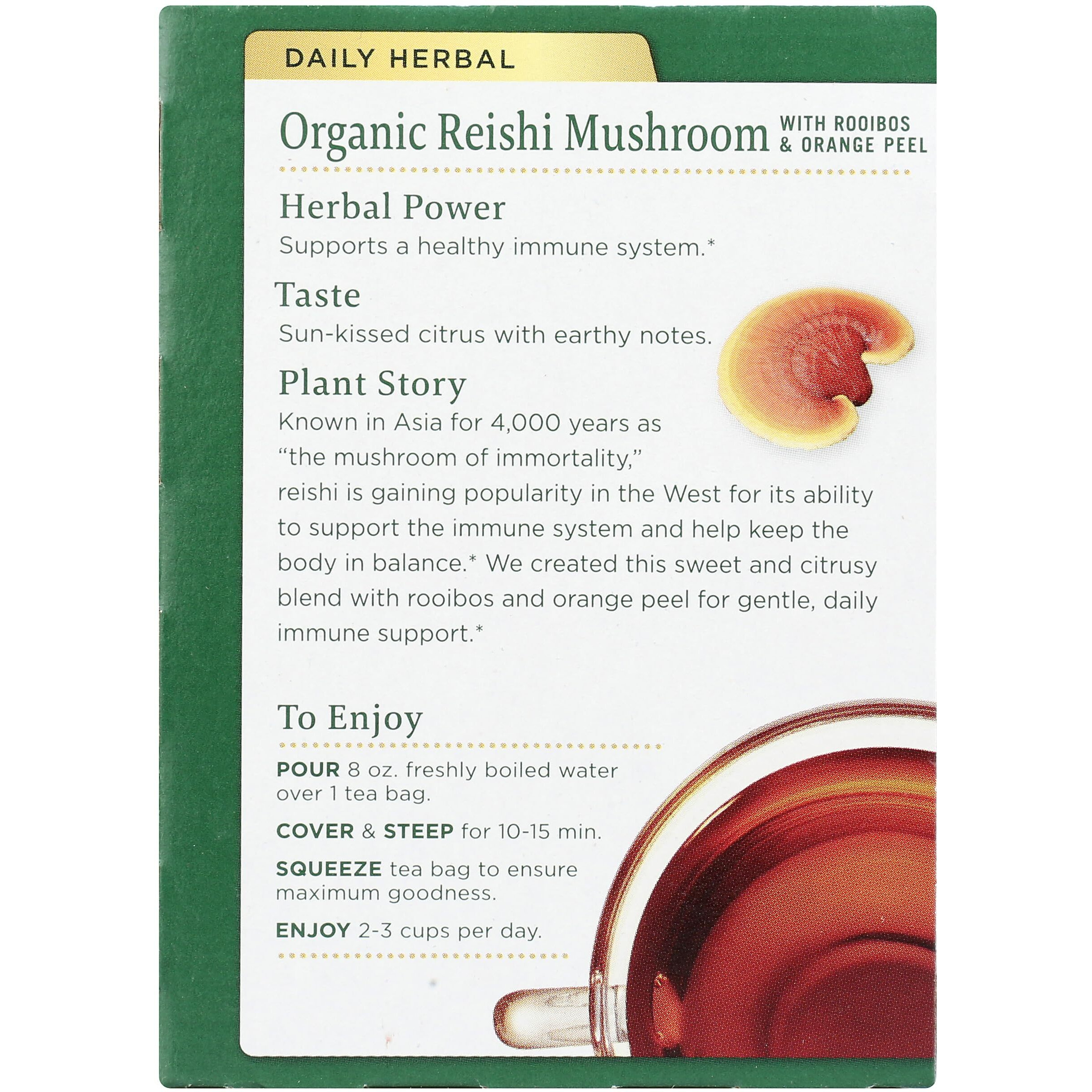 Traditional Medicinals, Organic Reishi Mushroom Tea, 16 Count
