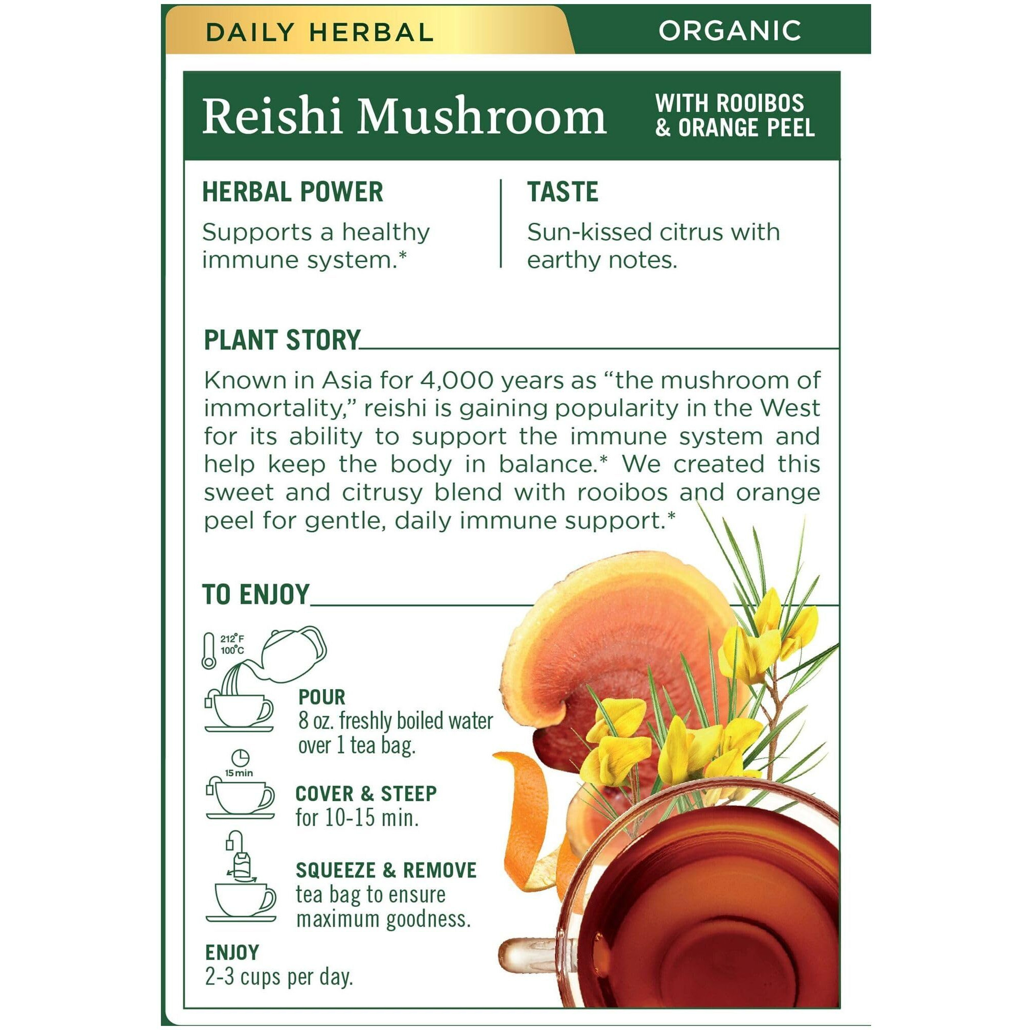 Traditional Medicinals, Organic Reishi Mushroom Tea, 16 Count