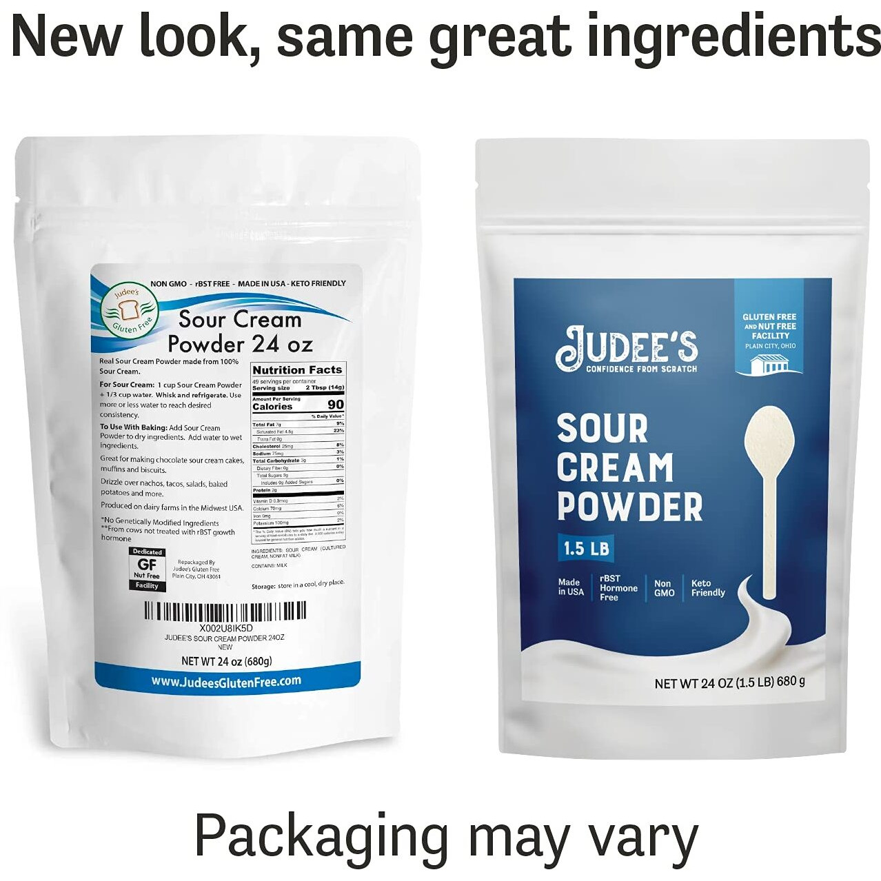 Judee's Sour Cream Powder 0.68Kg (1.5 Lb) - Made From Real Sour Cream, Non Gmo, Rbst Hormone Free, Made In Usa, Keto Friendly,- Dedicated Gluten & Nut Free Facility