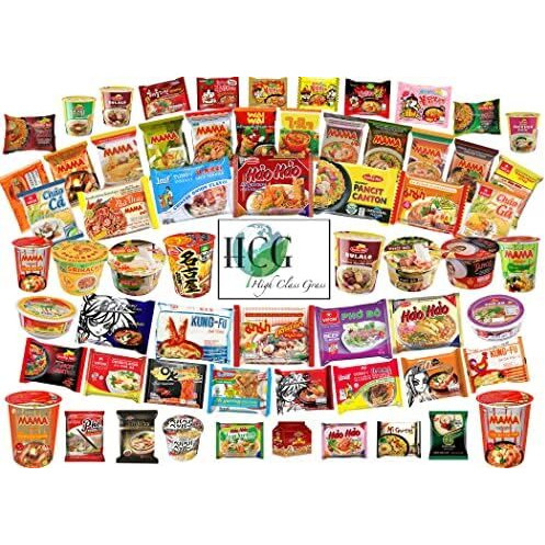 Ramen Noodles From Around The World International Snack Box Variety Snack Pack Of 15 Instant Noodles - Japanese, Filipino, Thai, Vietnamese With Free Chopsticks And Sticker.