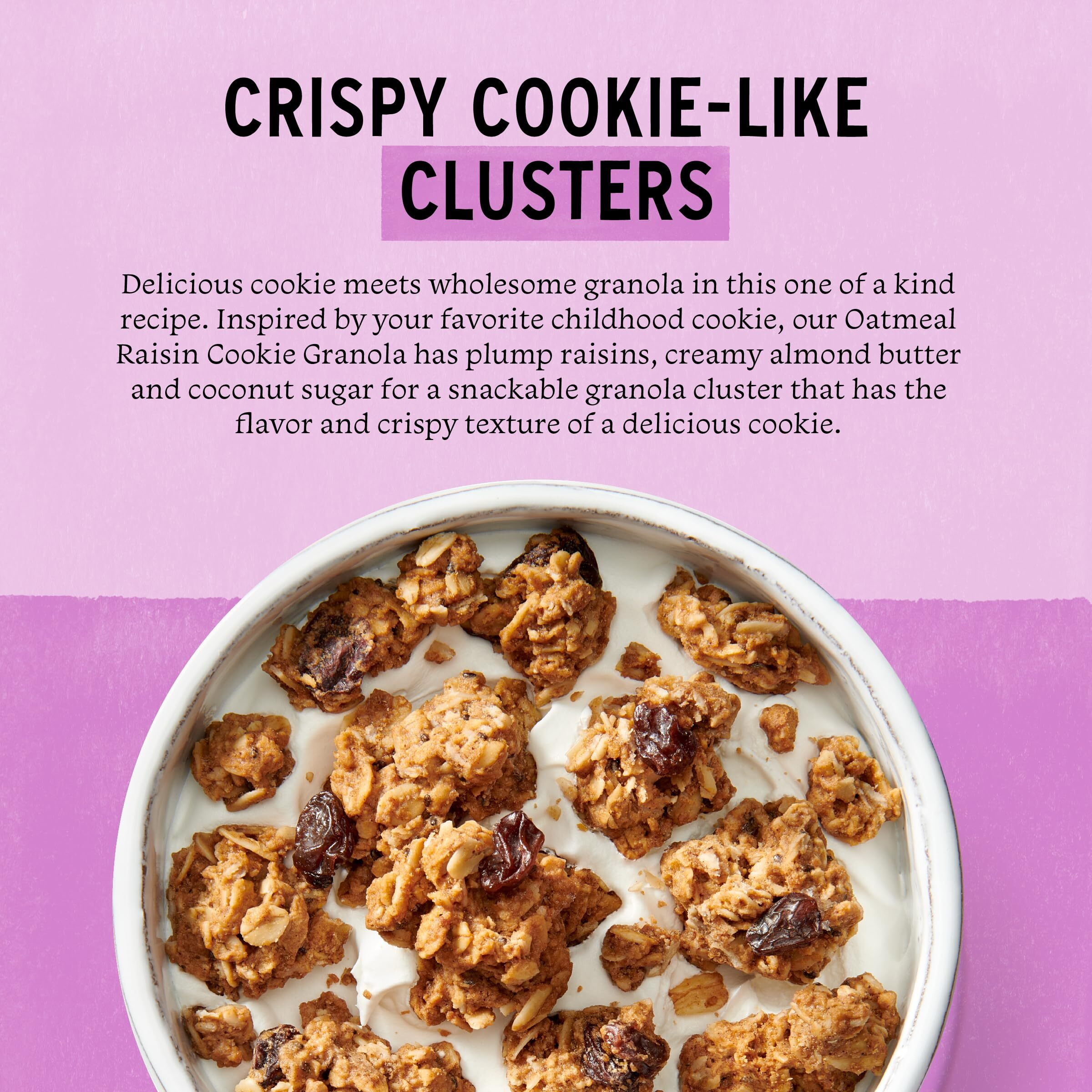 Purely Elizabeth Cookie Granola, Oatmeal Raisin, Gluten-Free, Non-Gmo (3 Ct, 11Oz Bag)