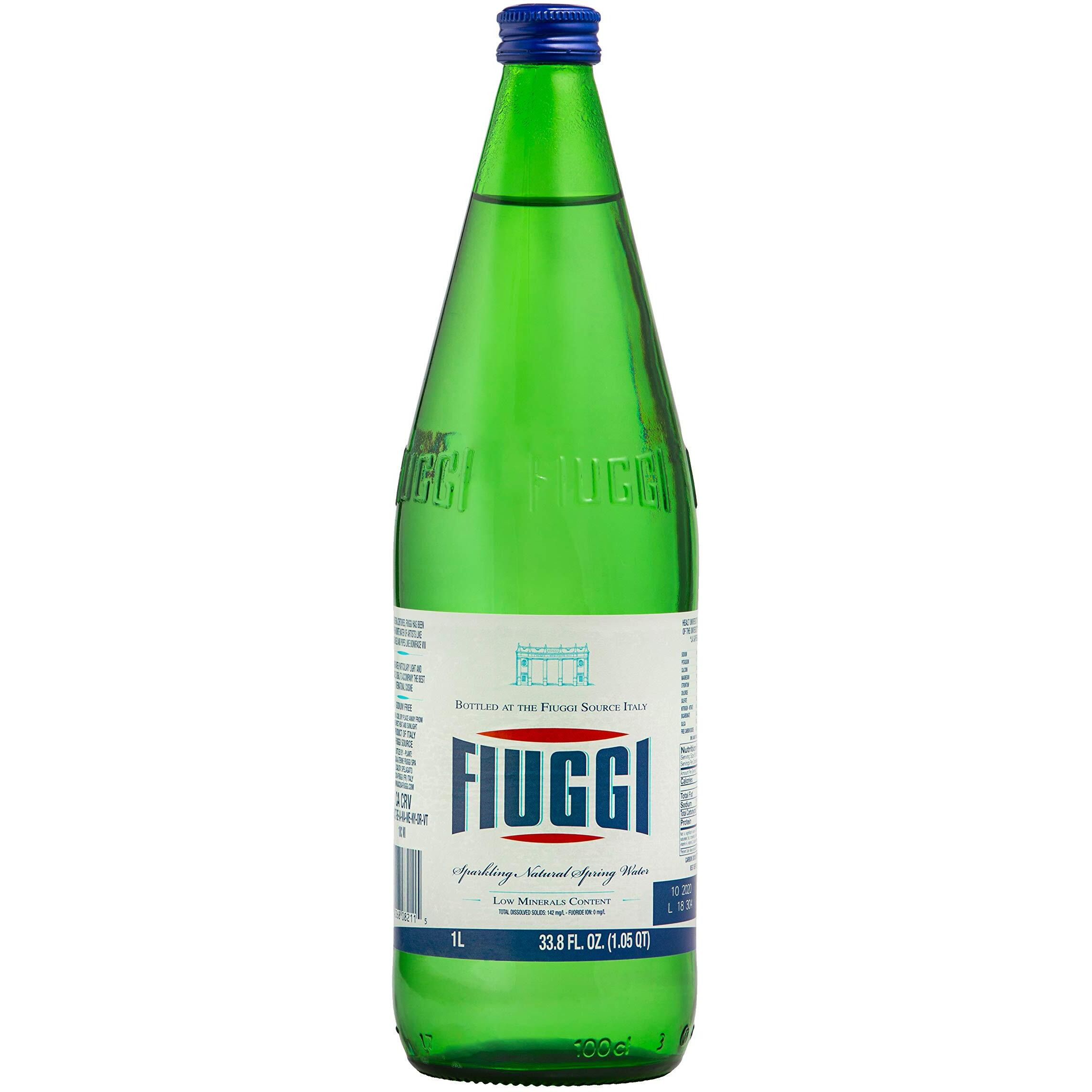 Fiuggi - Natural Mineral Sparkling Water, (6)- 1L Glass Bottles