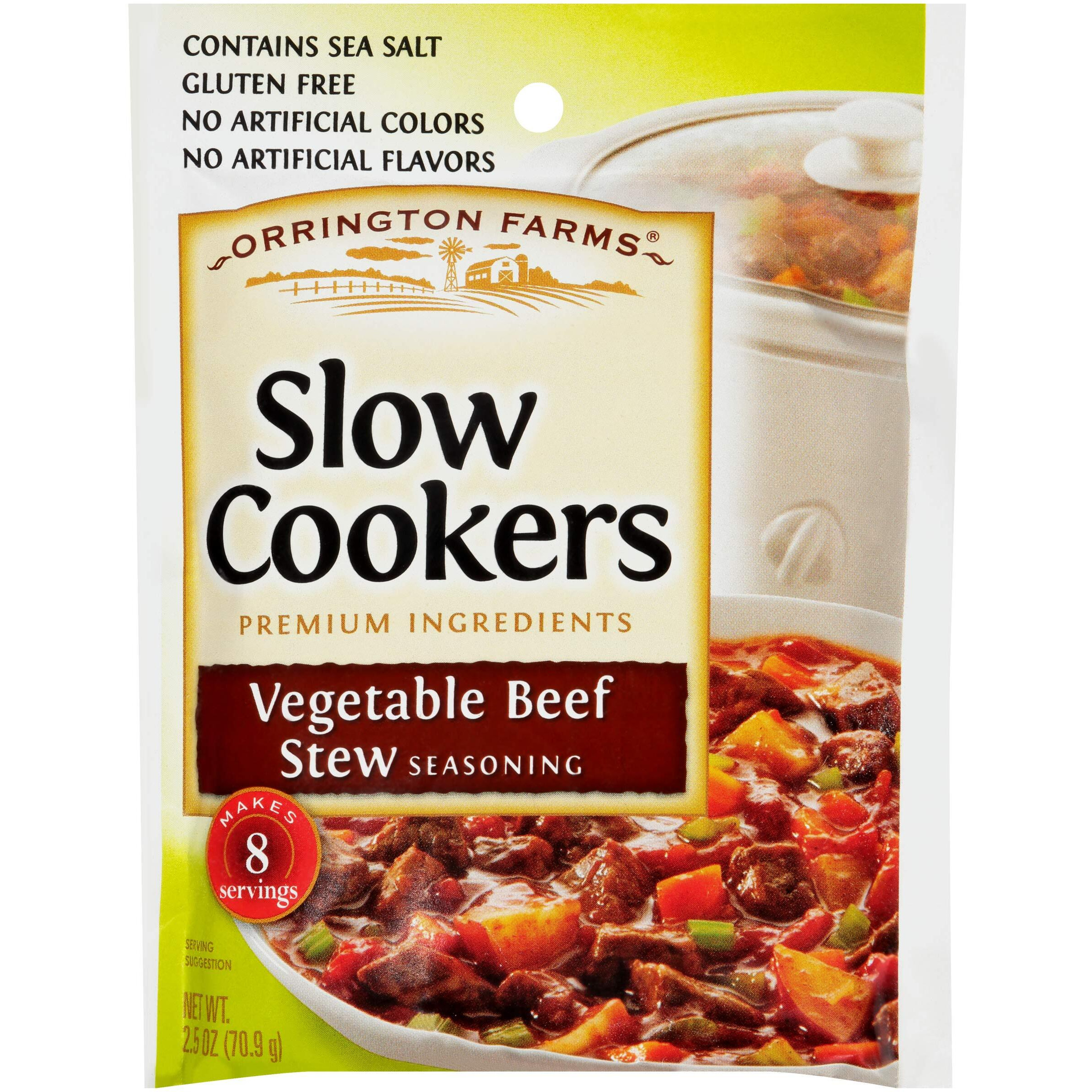 Orrington Farms Slow Cookers Seasoning, Vegetable Beef Stew, 2.5 Oz Packet (Pack Of 12)