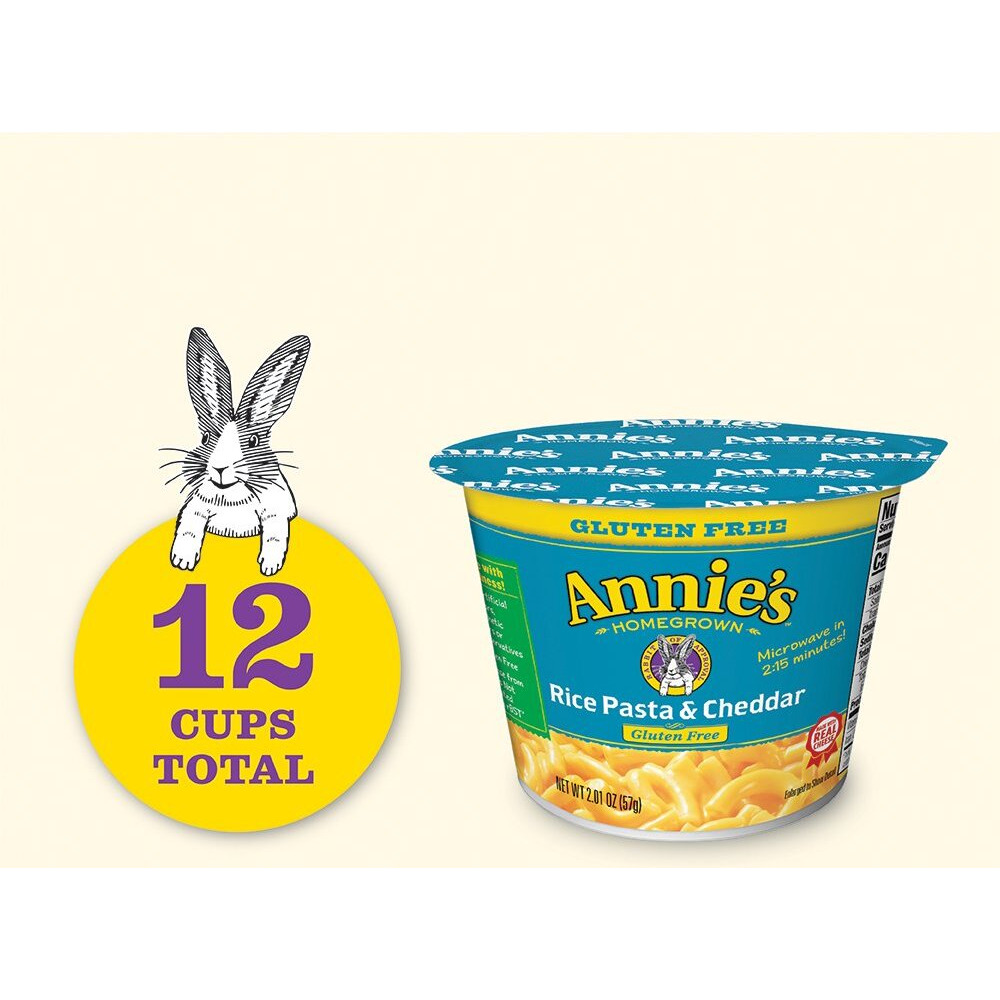 Annie's Real Aged Cheddar Microwave Mac And Cheese With Gluten Free Pasta Cups, 2 Ct, 4.02 Oz (Pack Of 6)