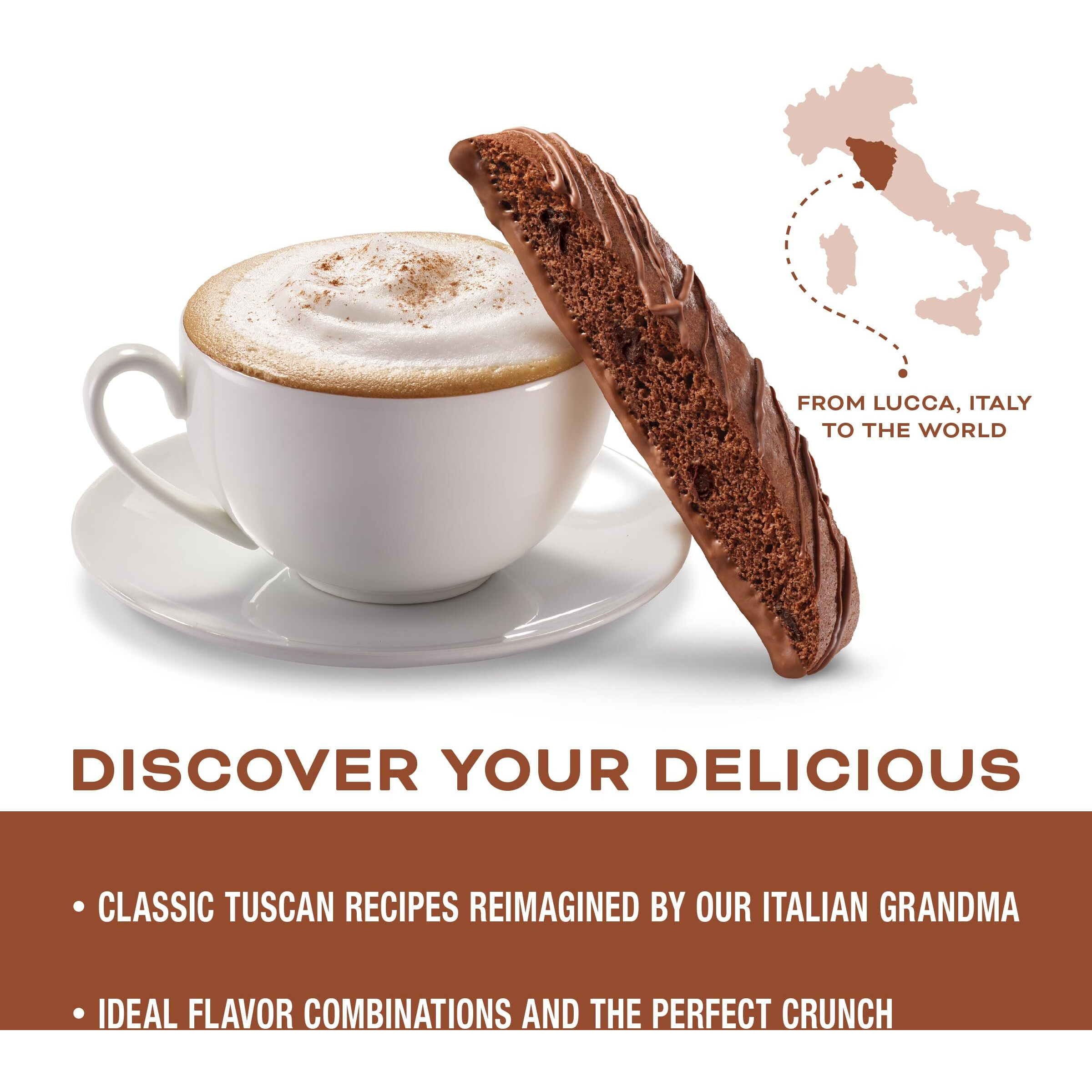 Nonni's Triple Chocolate Biscotti Italian Cookies - 6 Boxes Triple Chocolate Italian Biscotti Cookies W/Dark Chocolate - Biscotti Individually Wrapped Cookies - Kosher Chocolate Coffee Cookie 6.88 Oz