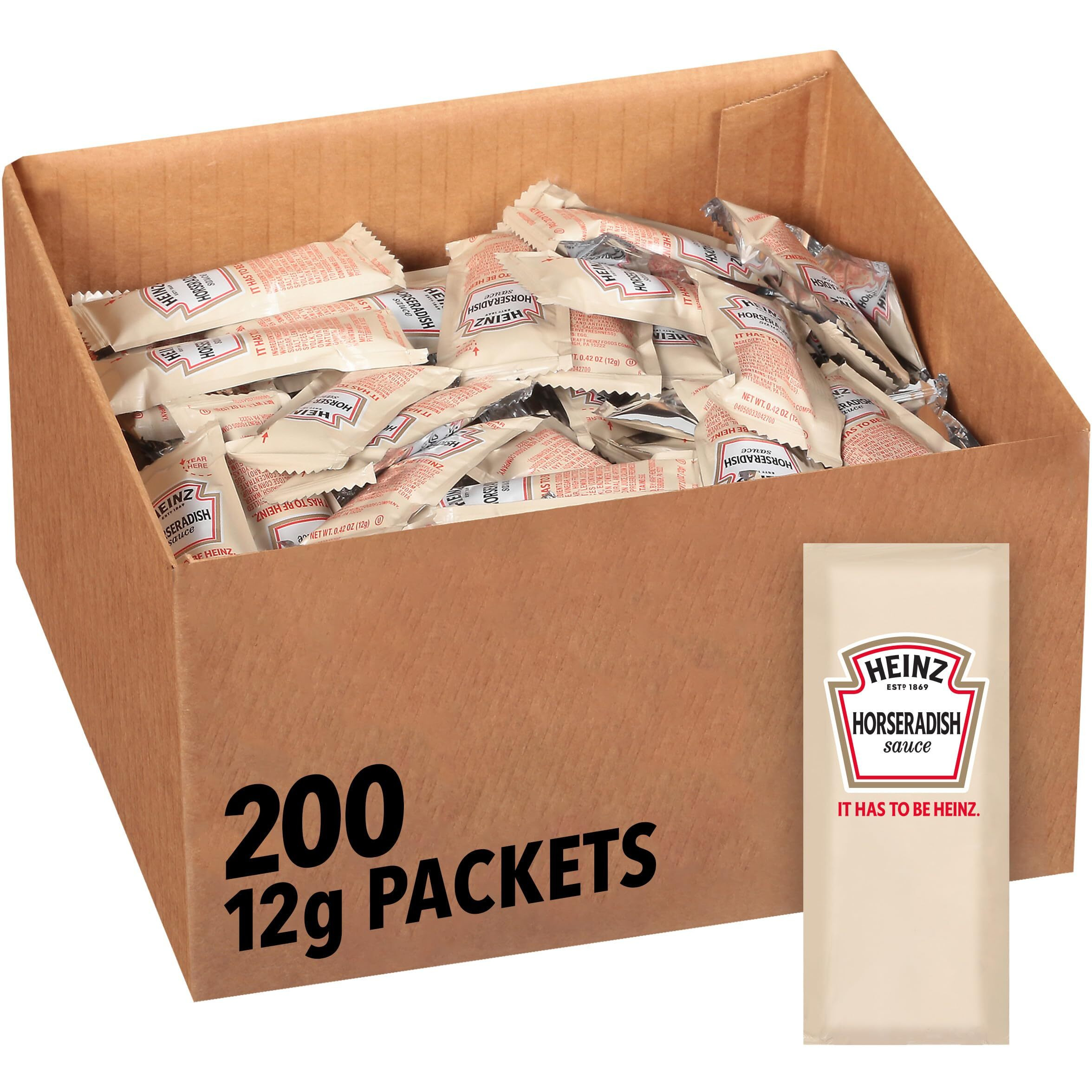 Heinz Horseradish Sauce Single Serve Packet (0.4 Oz Packets, Pack Of 200)