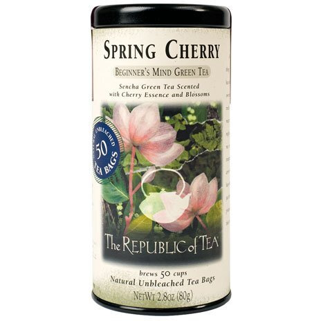 The Republic Of Tea Spring Cherry Green Tea, 50 Tea Bag Tin