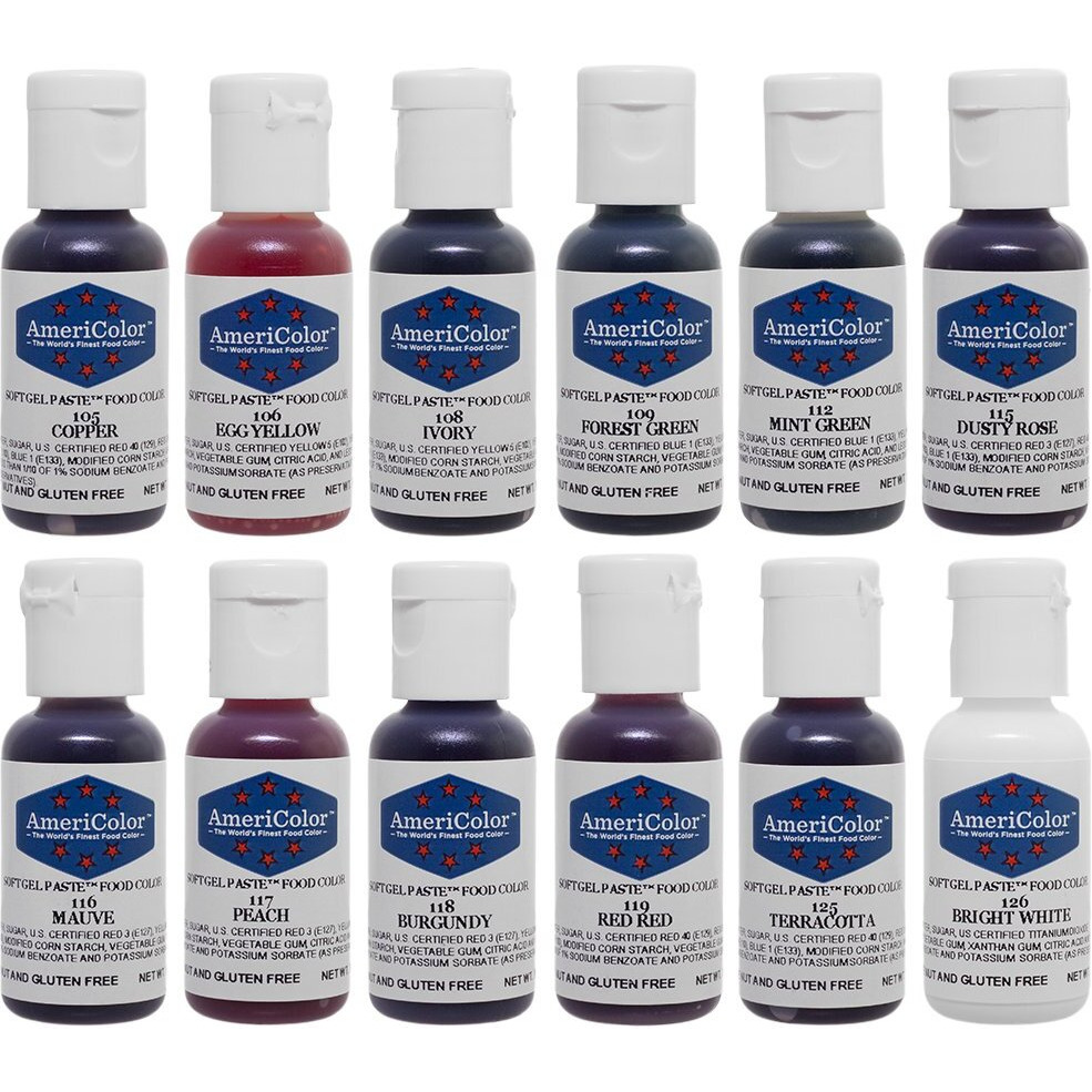 Food Coloring Americolor Student - Kit 2 12 .75 Ounce Bottles Soft Gel Paste Colors
