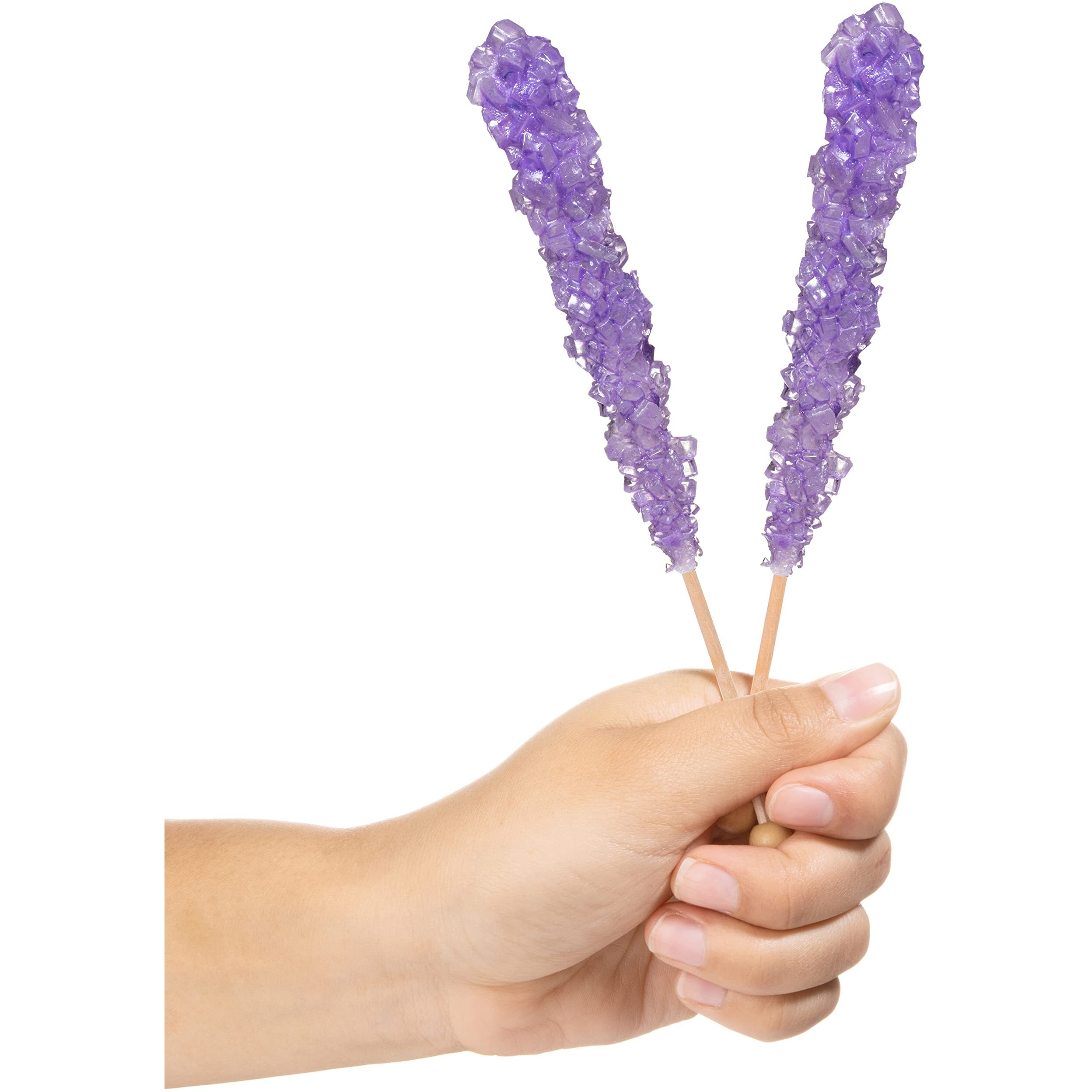 Candy Envy - Lavender Rock Candy Sugar Sticks - Tutti Frutti Flavored - 12 Indiv. Wrapped