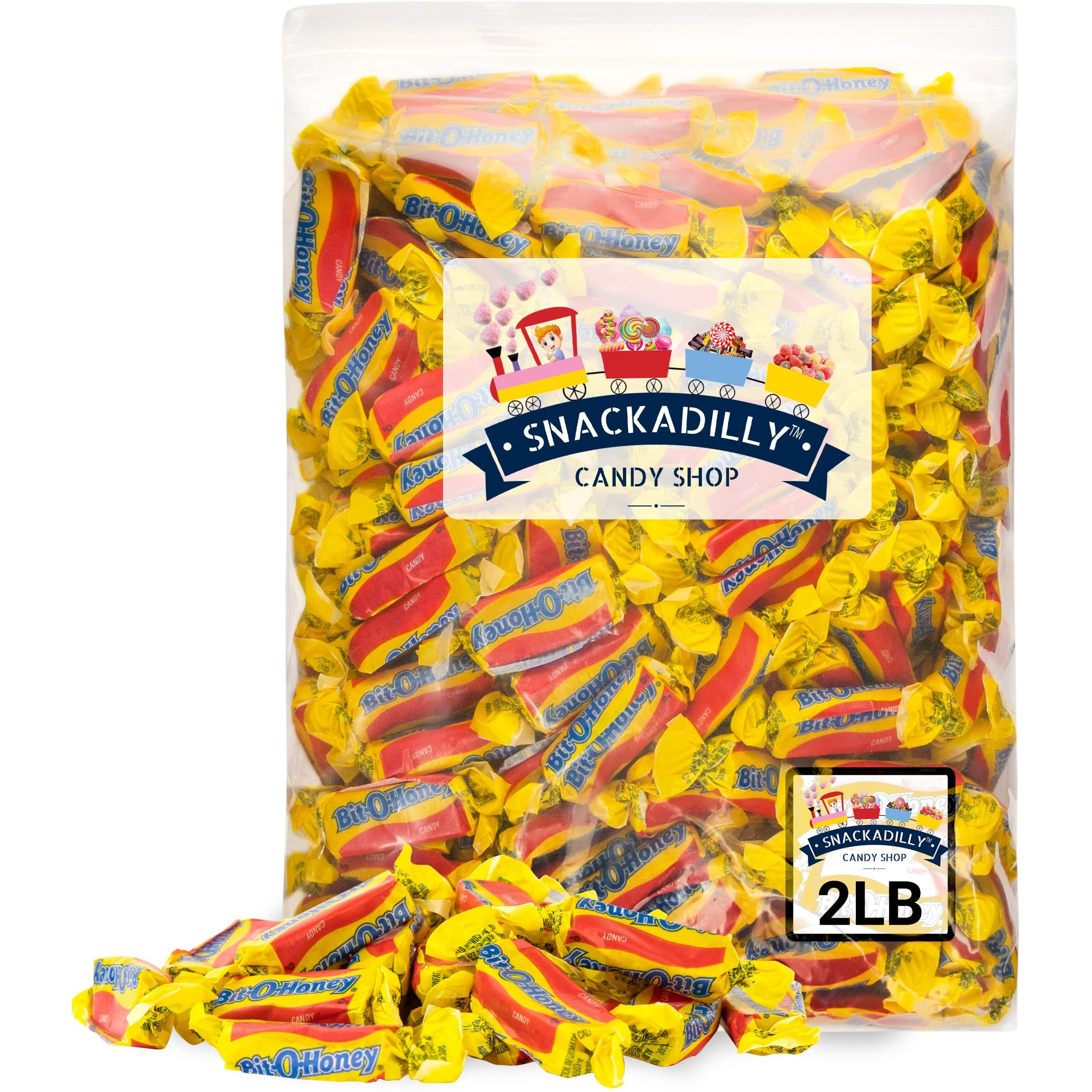 Bit O Honey Retro Candy 2Lbs (About 136 Pieces) Bulk 32 Oz Bag Fresh & Tasty Honey Almond Candy Packed By Snackadilly