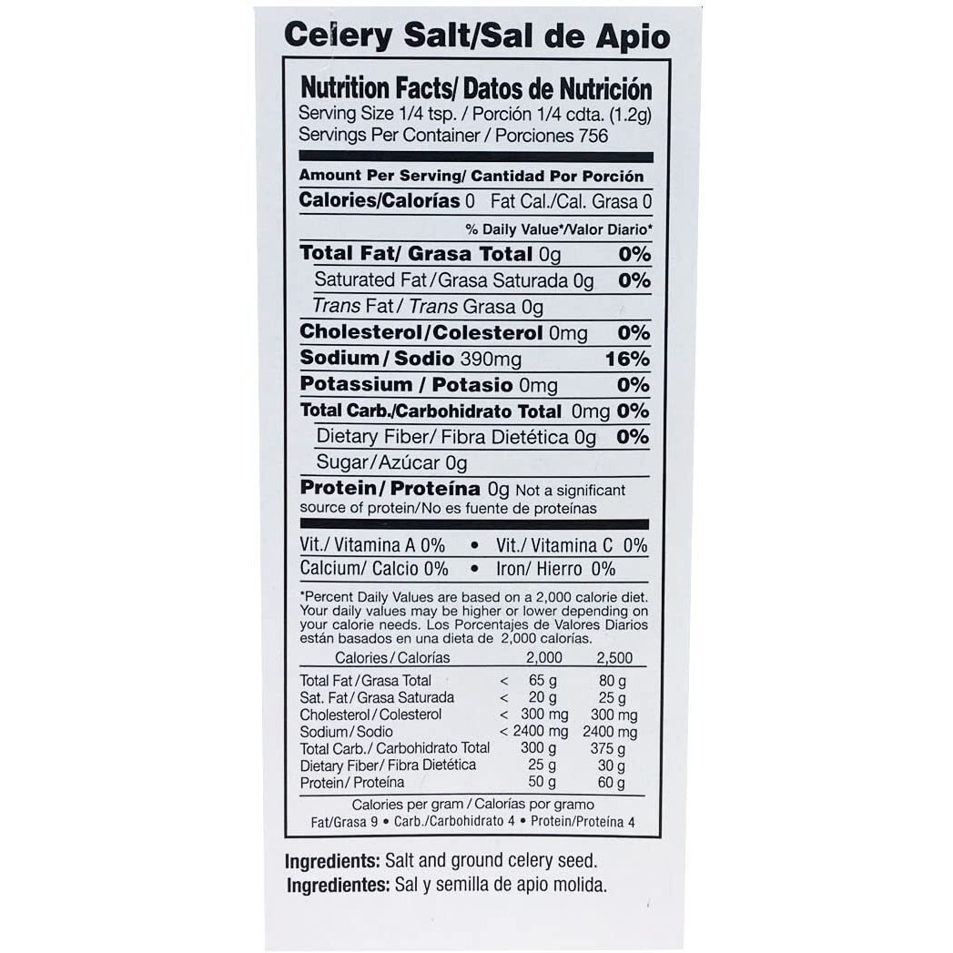 2 Lbs Ground Celery Salt /Sal De Apio Molido Gluten Free Kosher