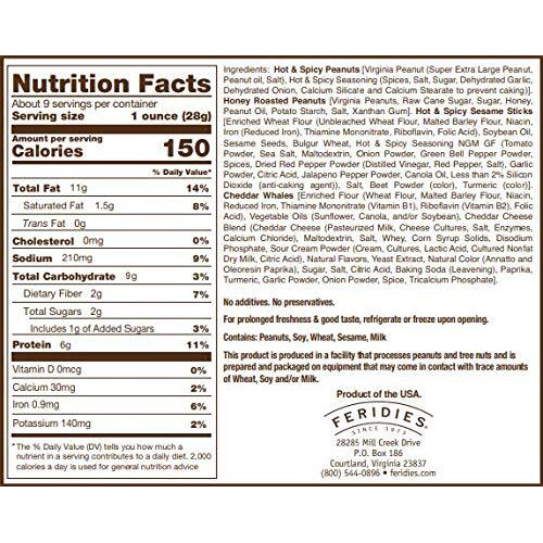 Feridies Happy Hour Heat Snack Spicy Mix - 9Oz Vacuum Sealed Can