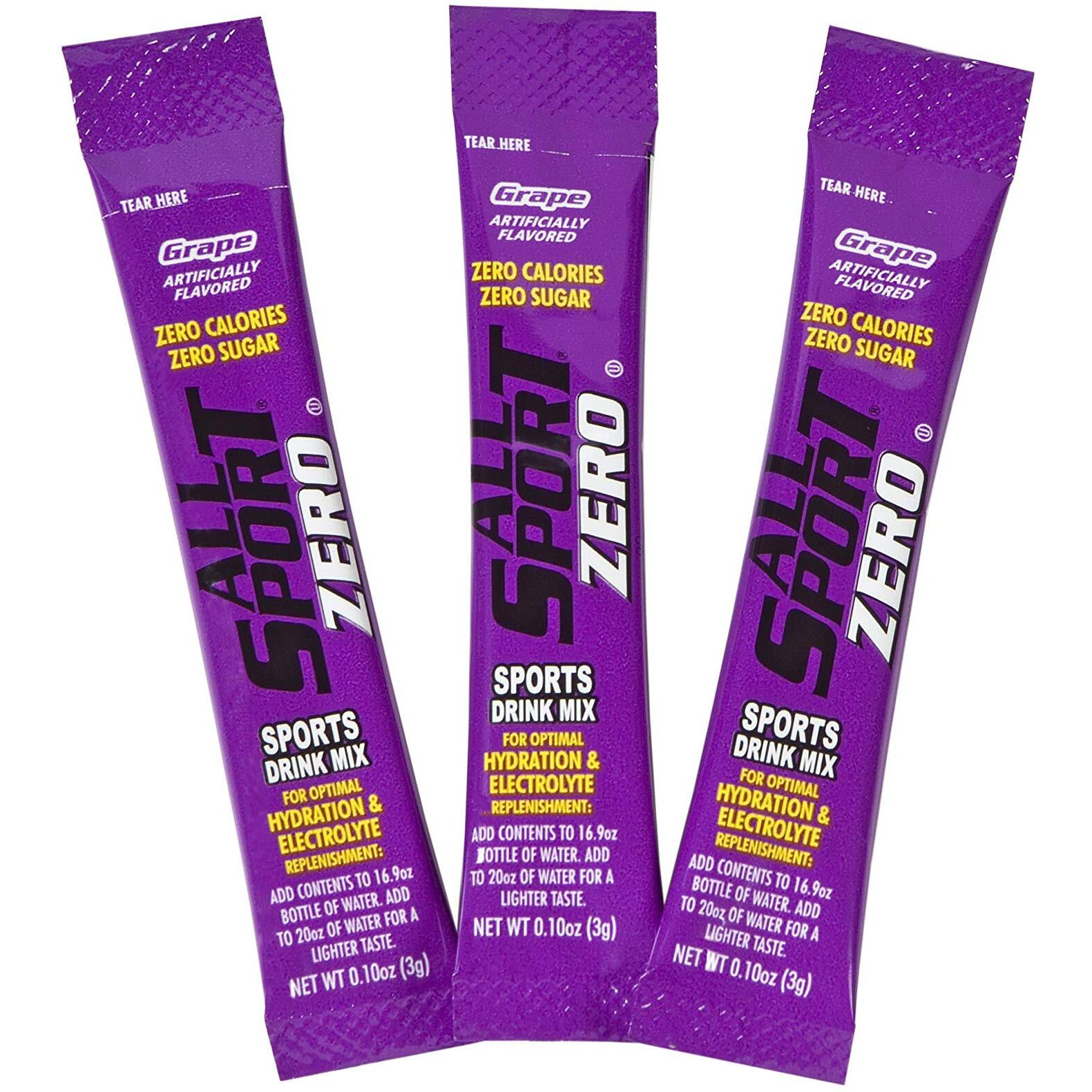 All Sport Powder Hydration Sticks | Zero Calorie | Performance Electrolyte Drink Mix | Sugar Free | 2X Potassium | Grape | 3 Grams (50 Count)