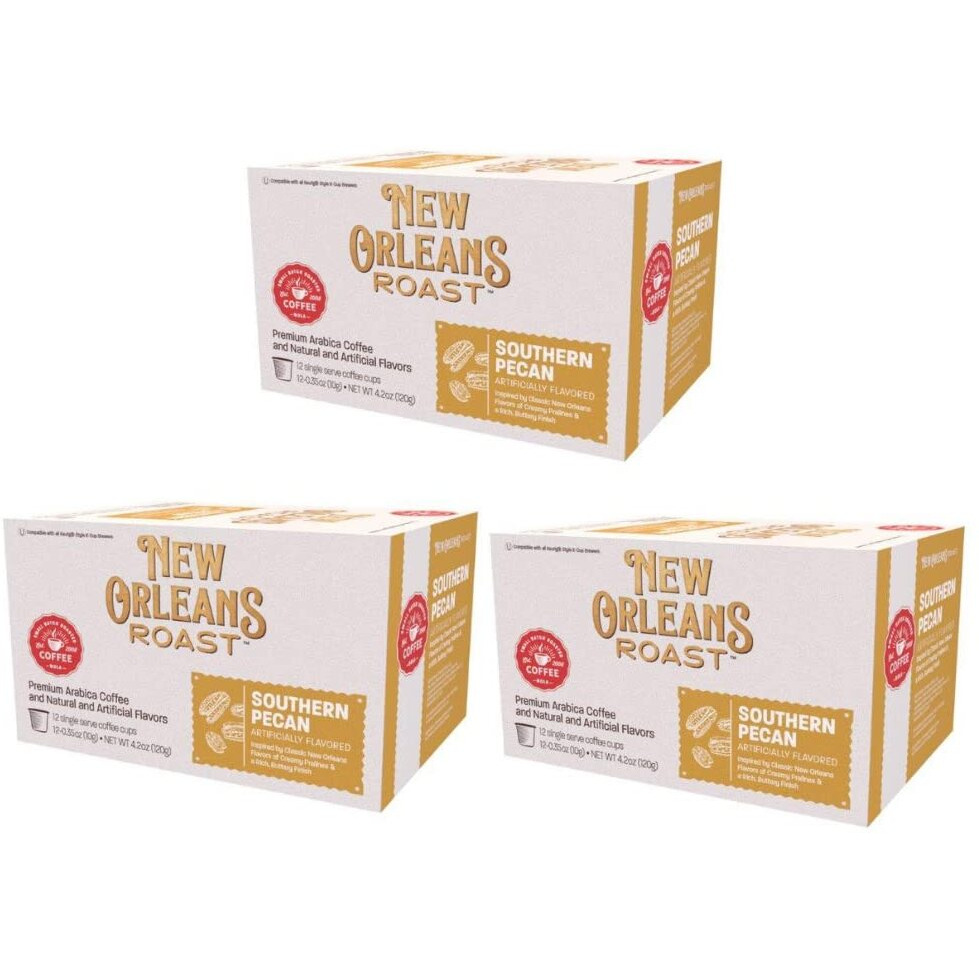 New Orleans Roast Southern Pecan Single Serve Coffee Pods - 12Ct (Pack Of 3) - Nutty & Sweet Flavor