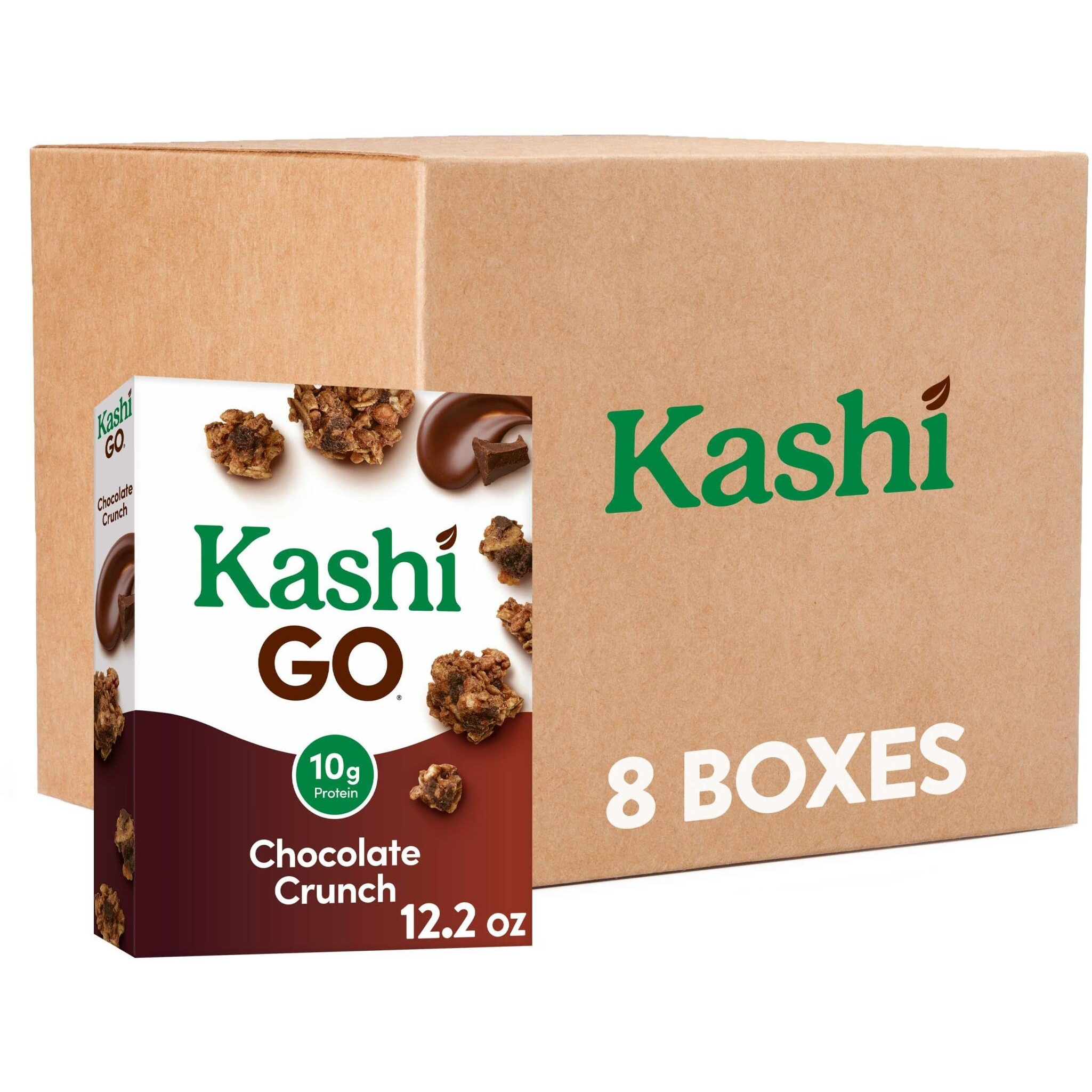 Kashi Go Cold Breakfast Cereal, Fiber Cereal, Vegan Protein, Chocolate Crunch (8 Boxes)