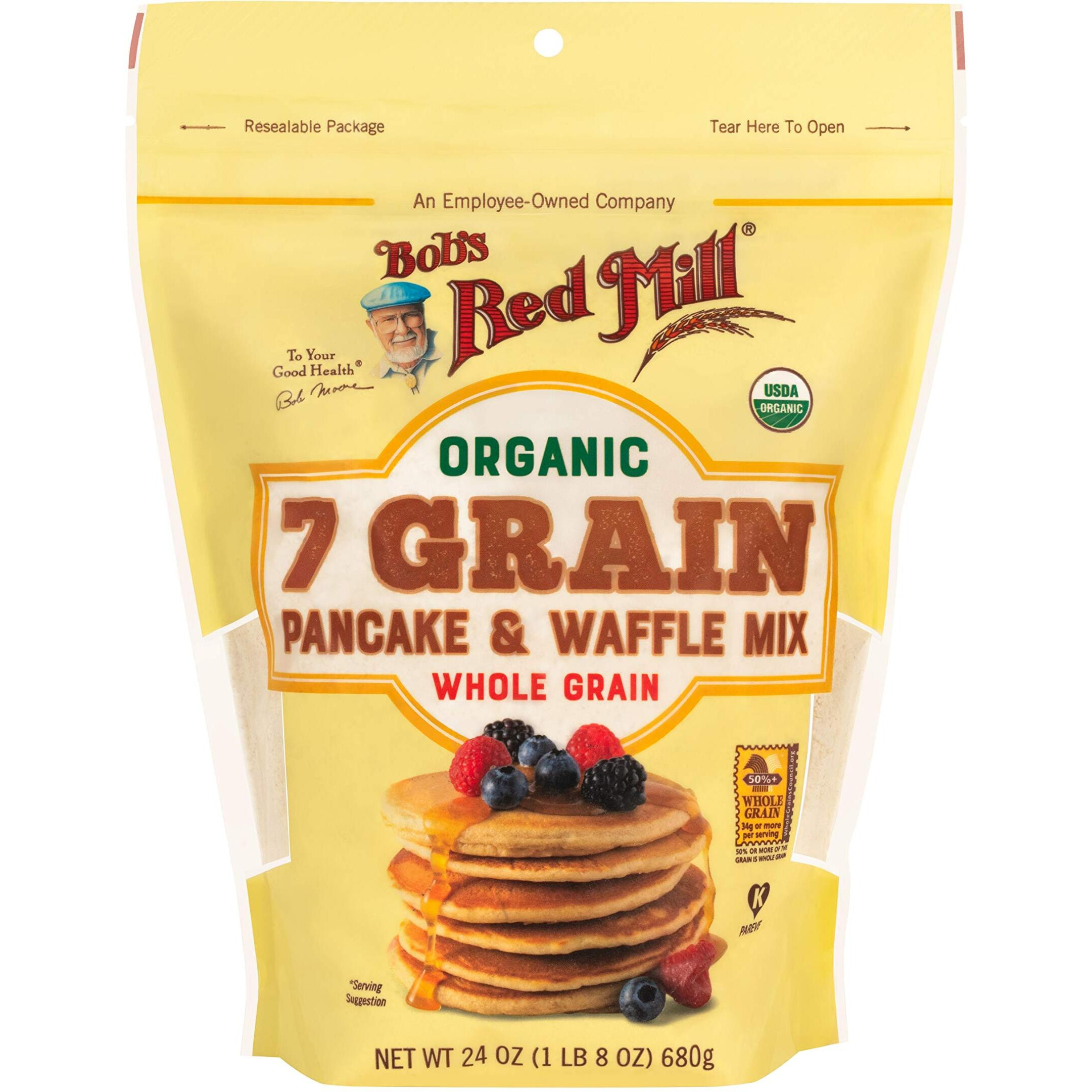 Bob's Red Mill Organic 7 Grain Pancake & Waffle Mix, 24-Ounce (Pack Of 4)